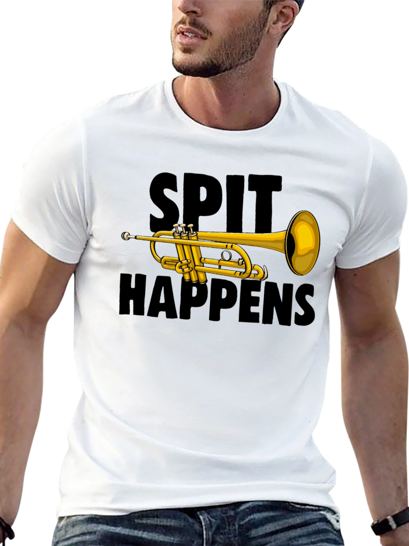 Spit Happens Trumpet Graphic Tee
