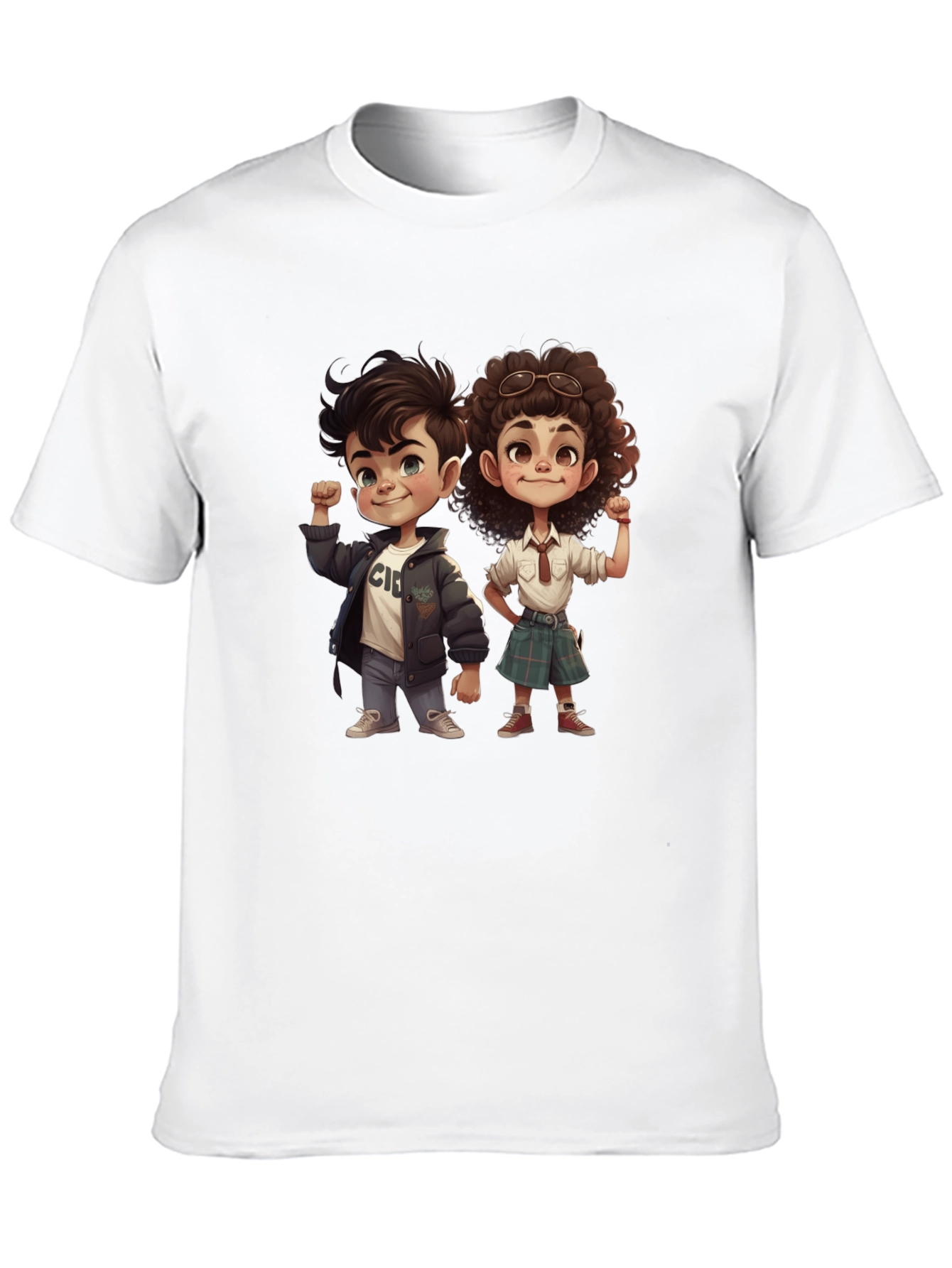 Cartoon Kids Graphic Tee - Black