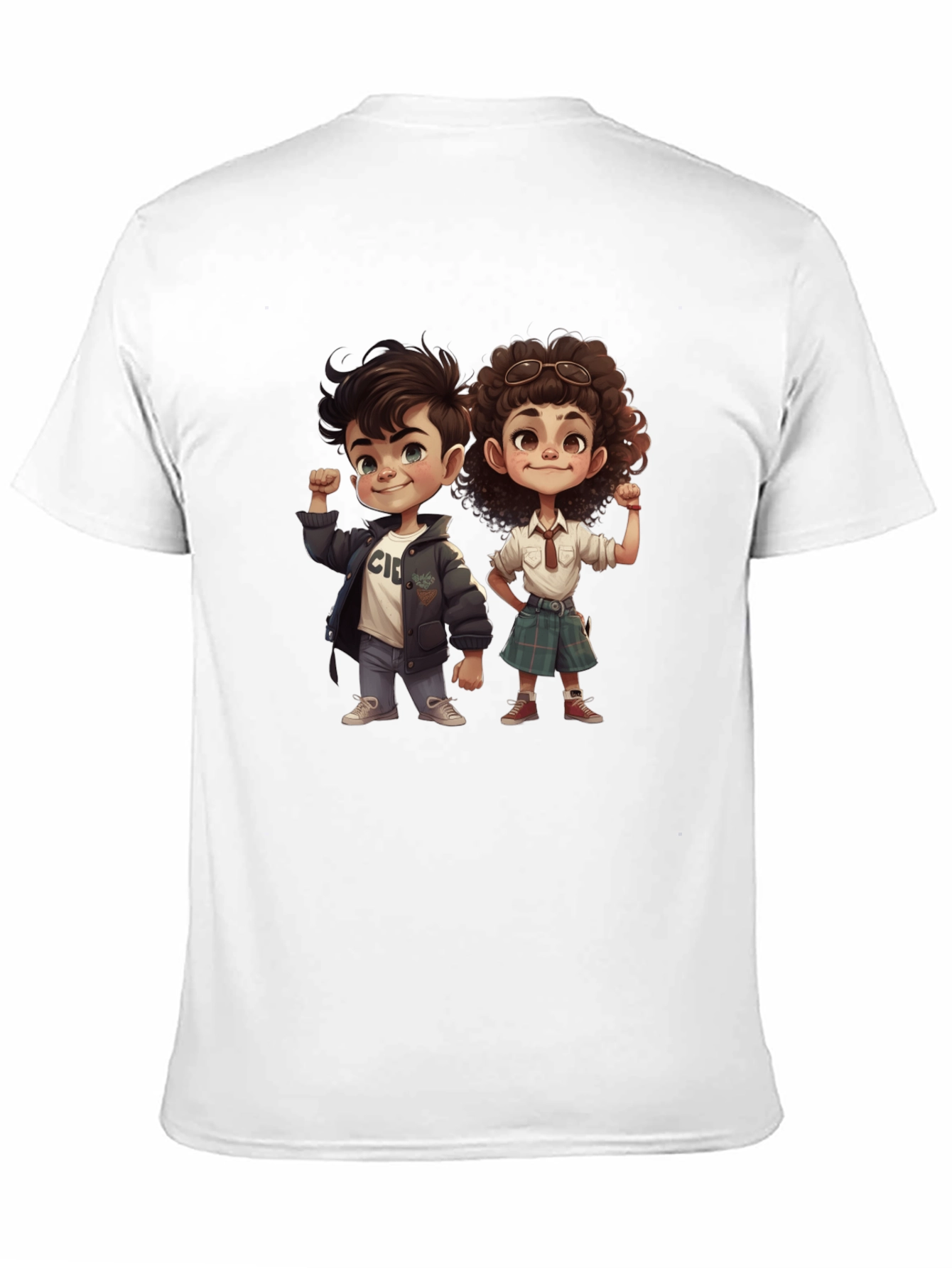 Cartoon Kids Graphic Tee - Black