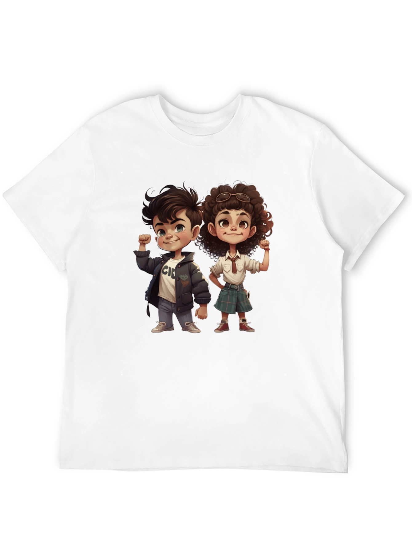 Cartoon Kids Graphic Tee - Black