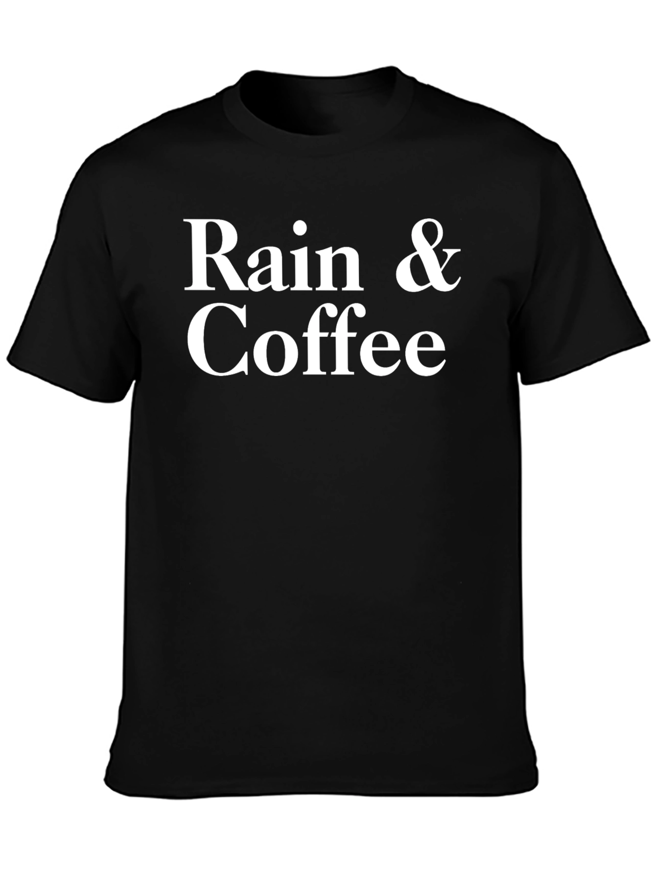 Rain & Coffee Graphic T-Shirt - Unisex Black Tee