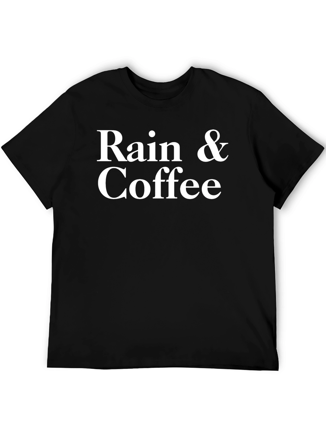 Rain & Coffee Graphic T-Shirt - Unisex Black Tee