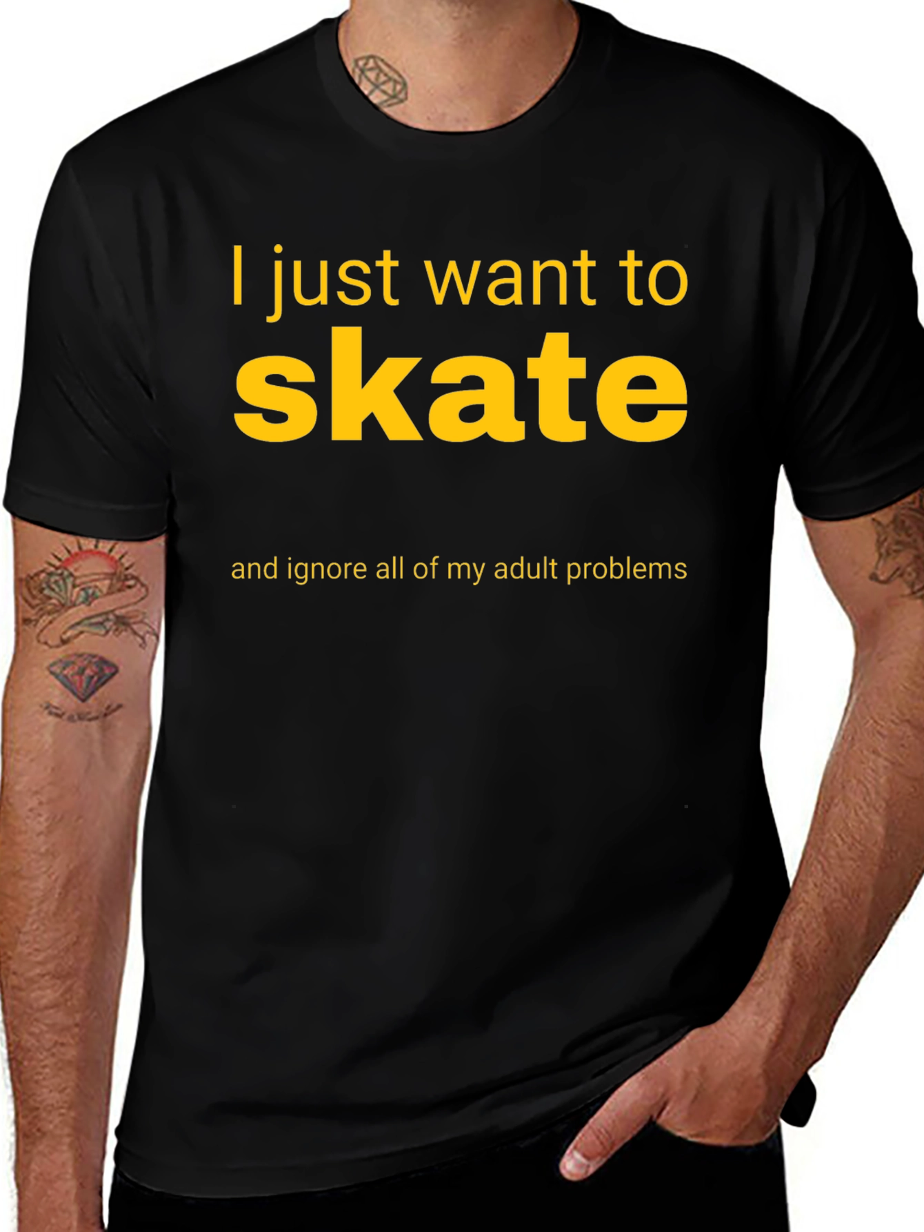 Skateboarding T-Shirt: Ignore Adult Problems