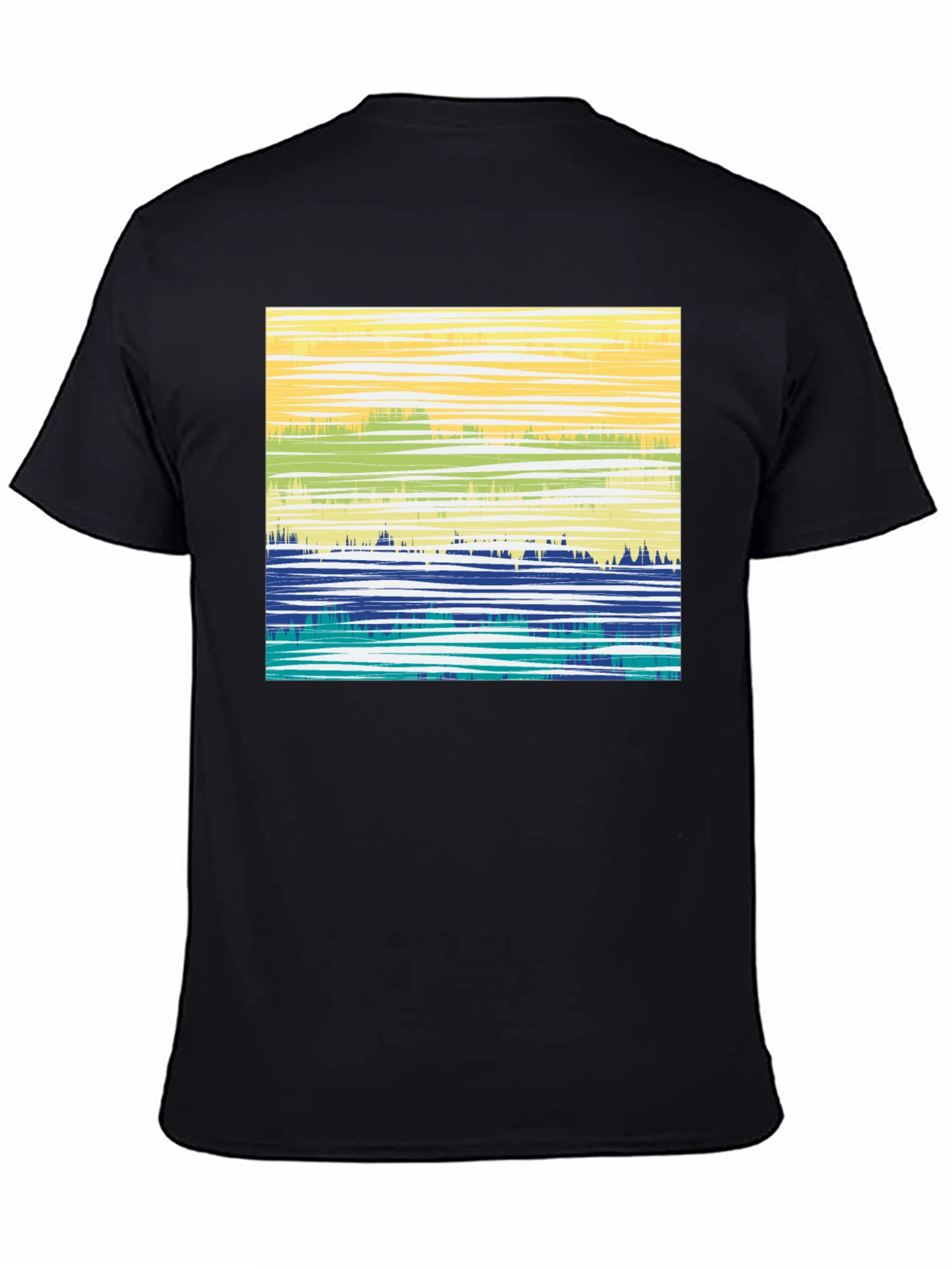 Abstract Horizon Graphic T-Shirt - Black