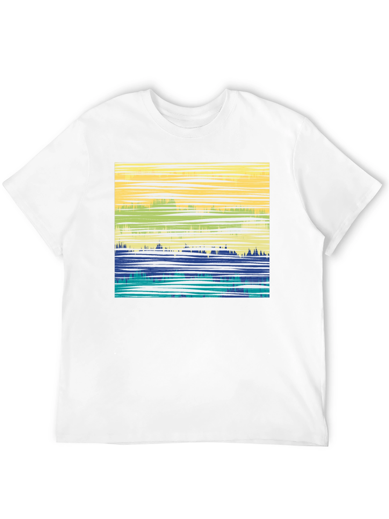 Abstract Horizon Graphic T-Shirt - Black
