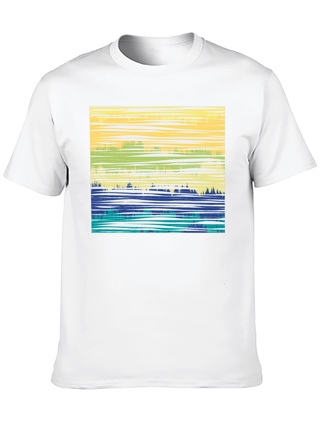 Abstract Horizon Graphic T-Shirt - Black