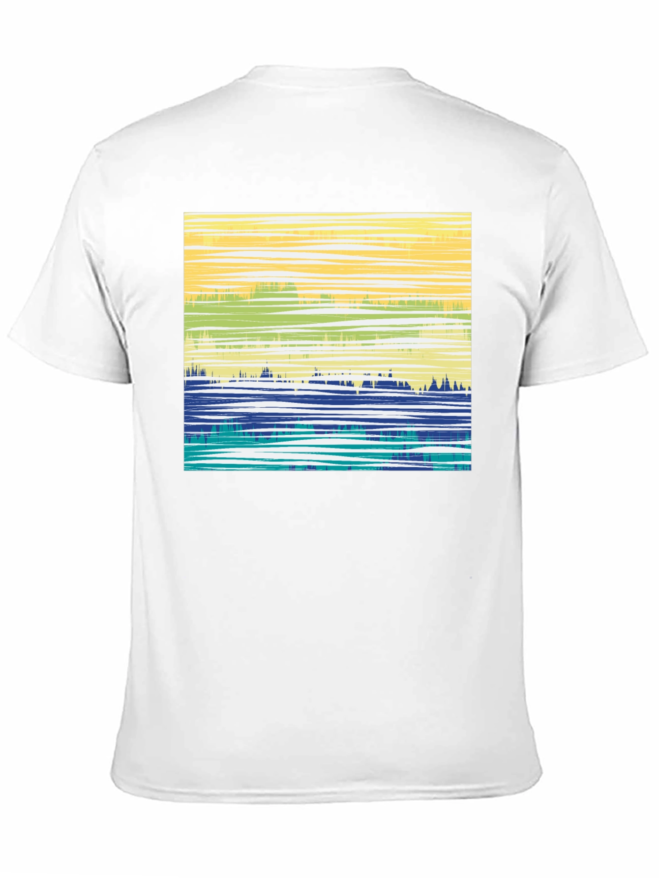 Abstract Horizon Graphic T-Shirt - Black