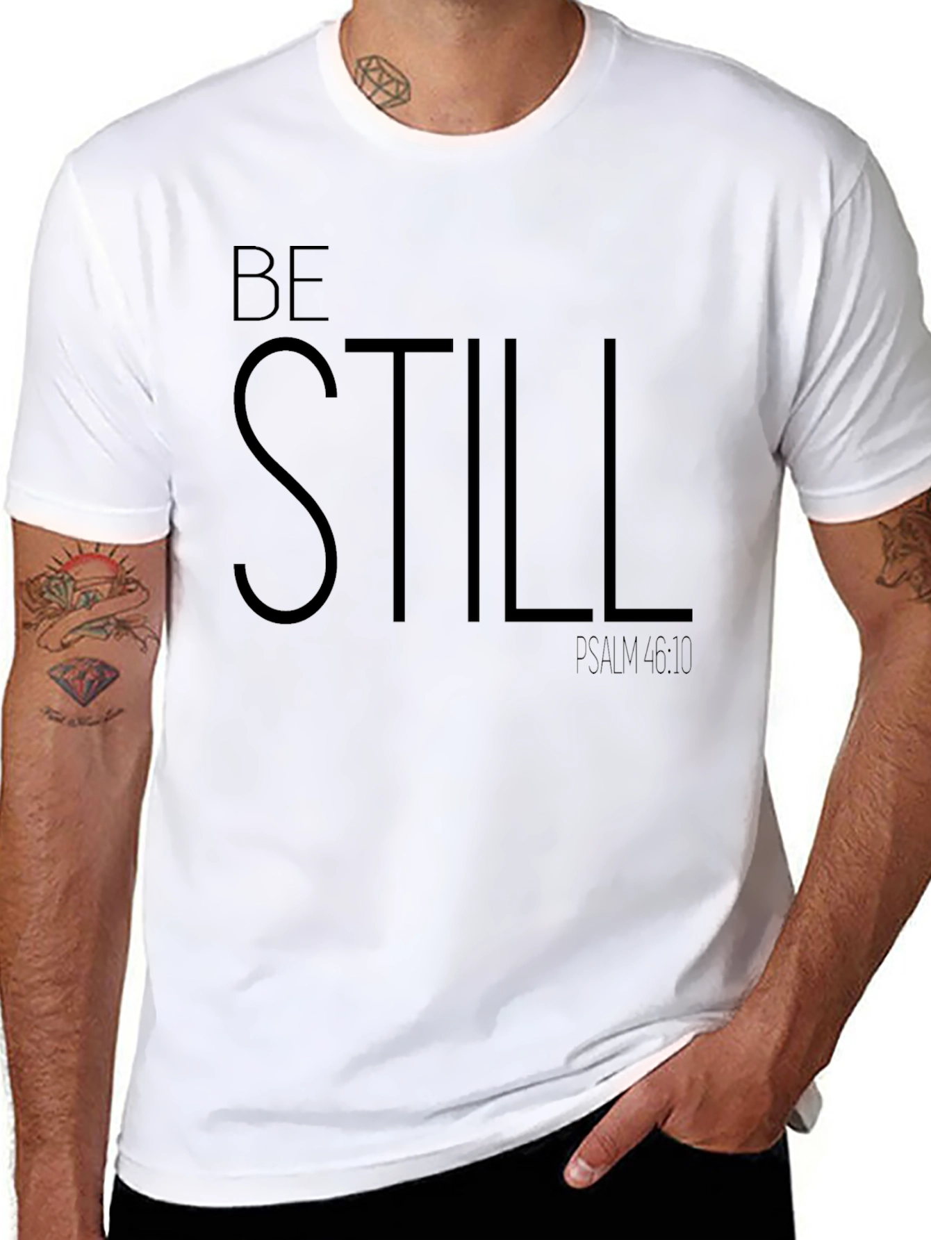 Be Still Psalm 46:10 Black Graphic Tee