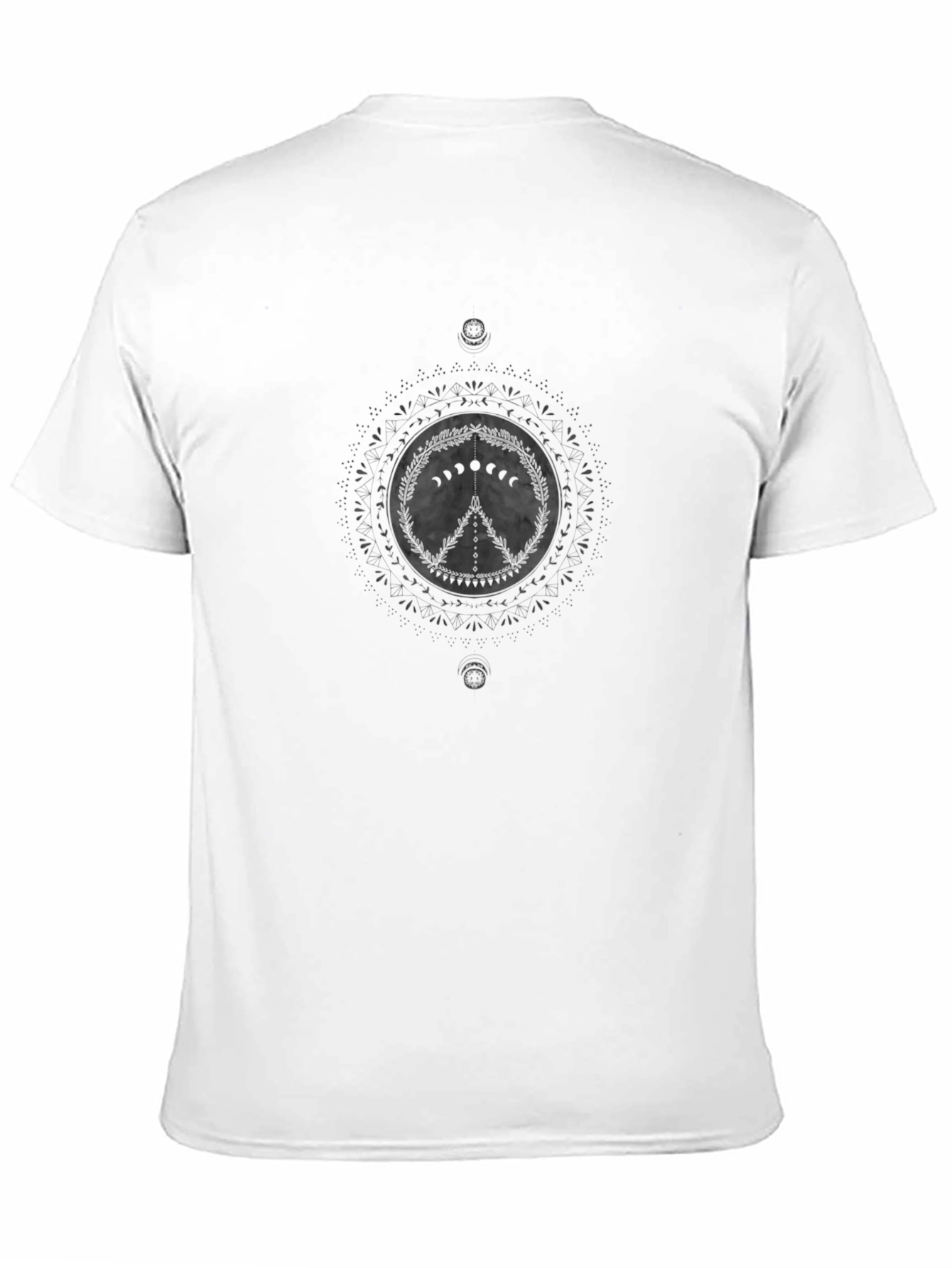 Peace Sign Moon Phase Graphic Tee - Black