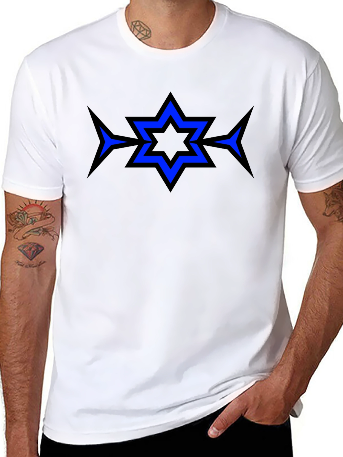 Geometric Star Graphic Print T-Shirt