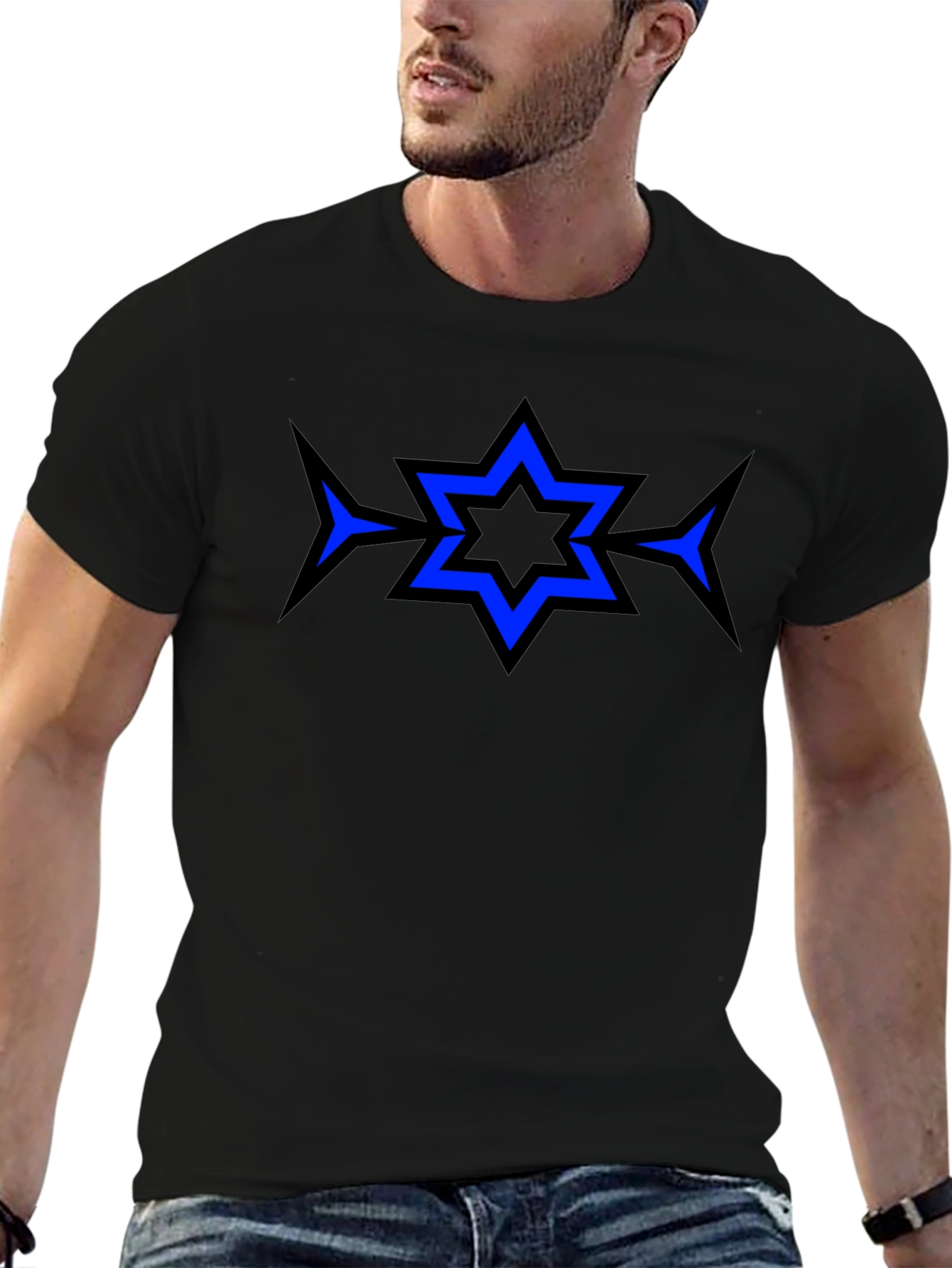 Geometric Star Graphic Print T-Shirt