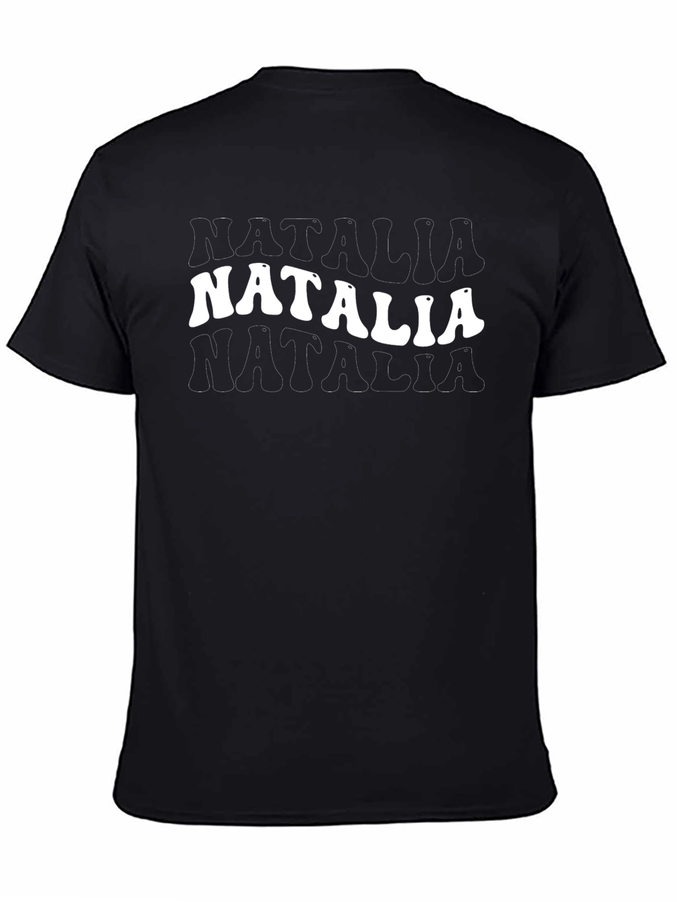 Natalia Retro T-Shirt - Black Cotton Tee