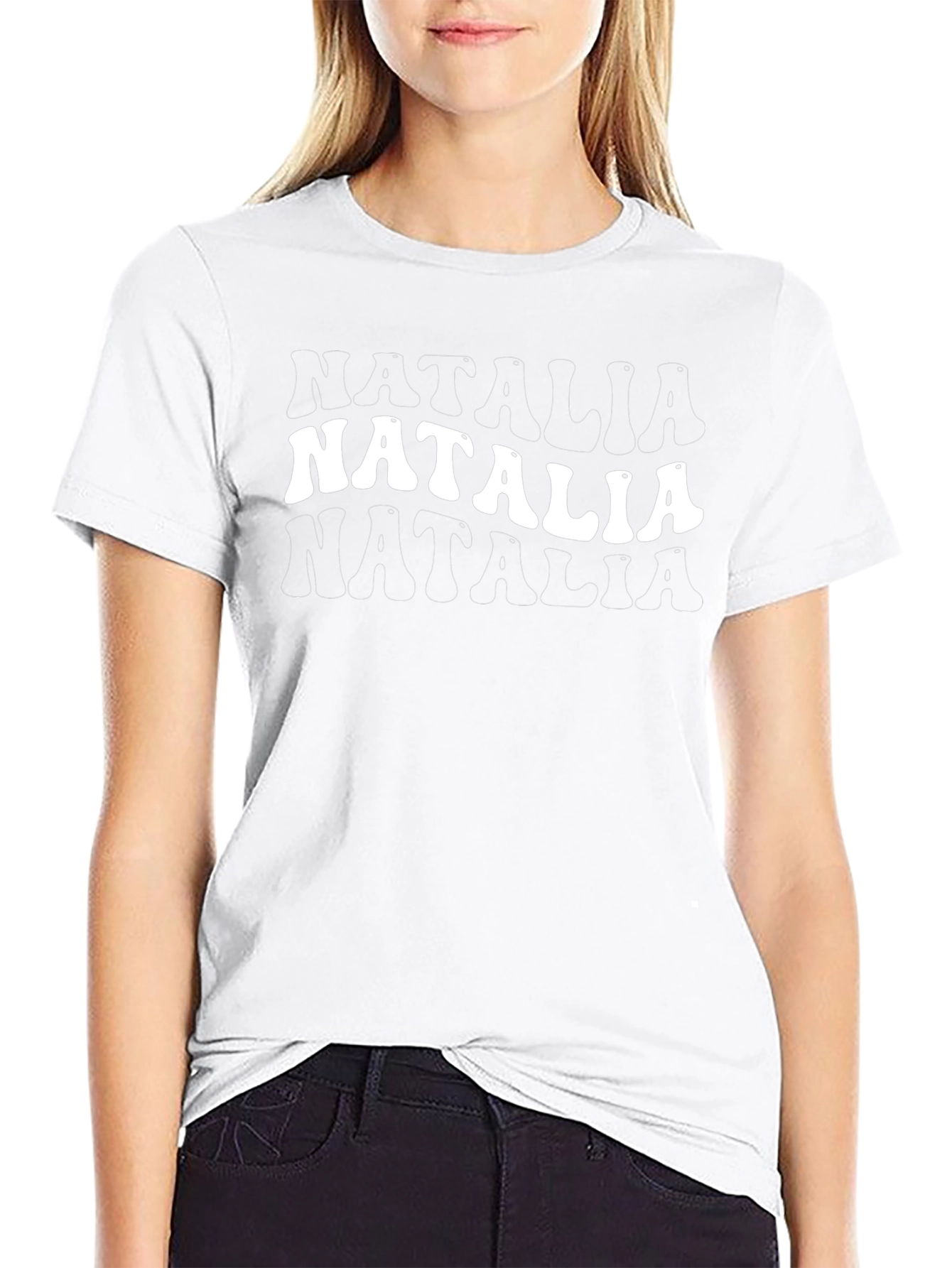 Natalia Retro T-Shirt - Black Cotton Tee