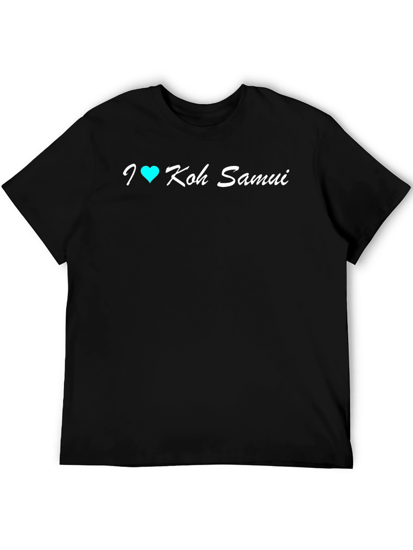 I Love Koh Samui T-Shirt Black Cotton Crew Neck