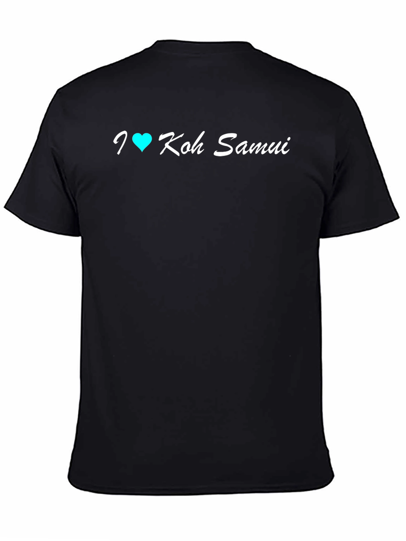 I Love Koh Samui T-Shirt Black Cotton Crew Neck
