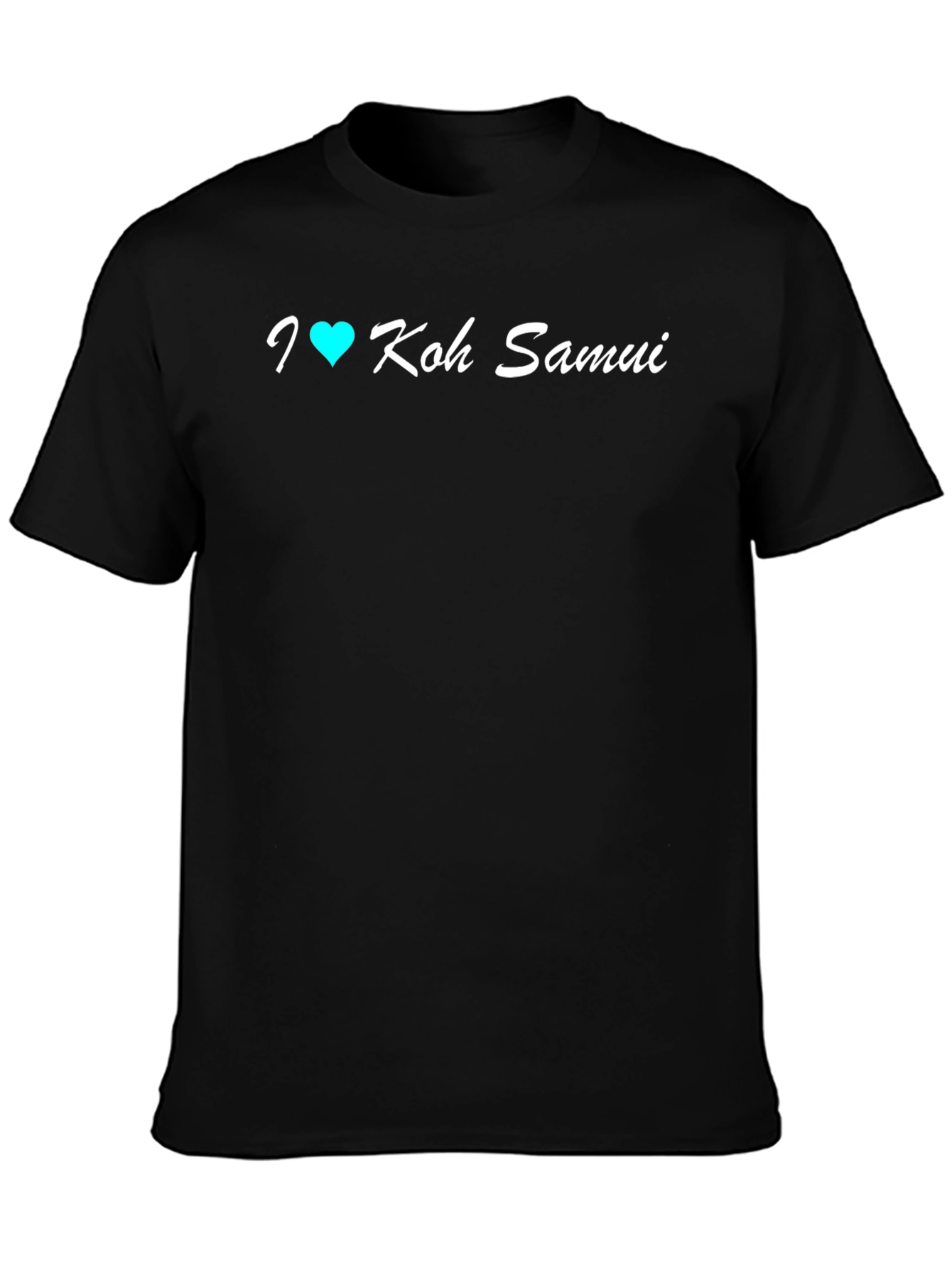 I Love Koh Samui T-Shirt Black Cotton Crew Neck