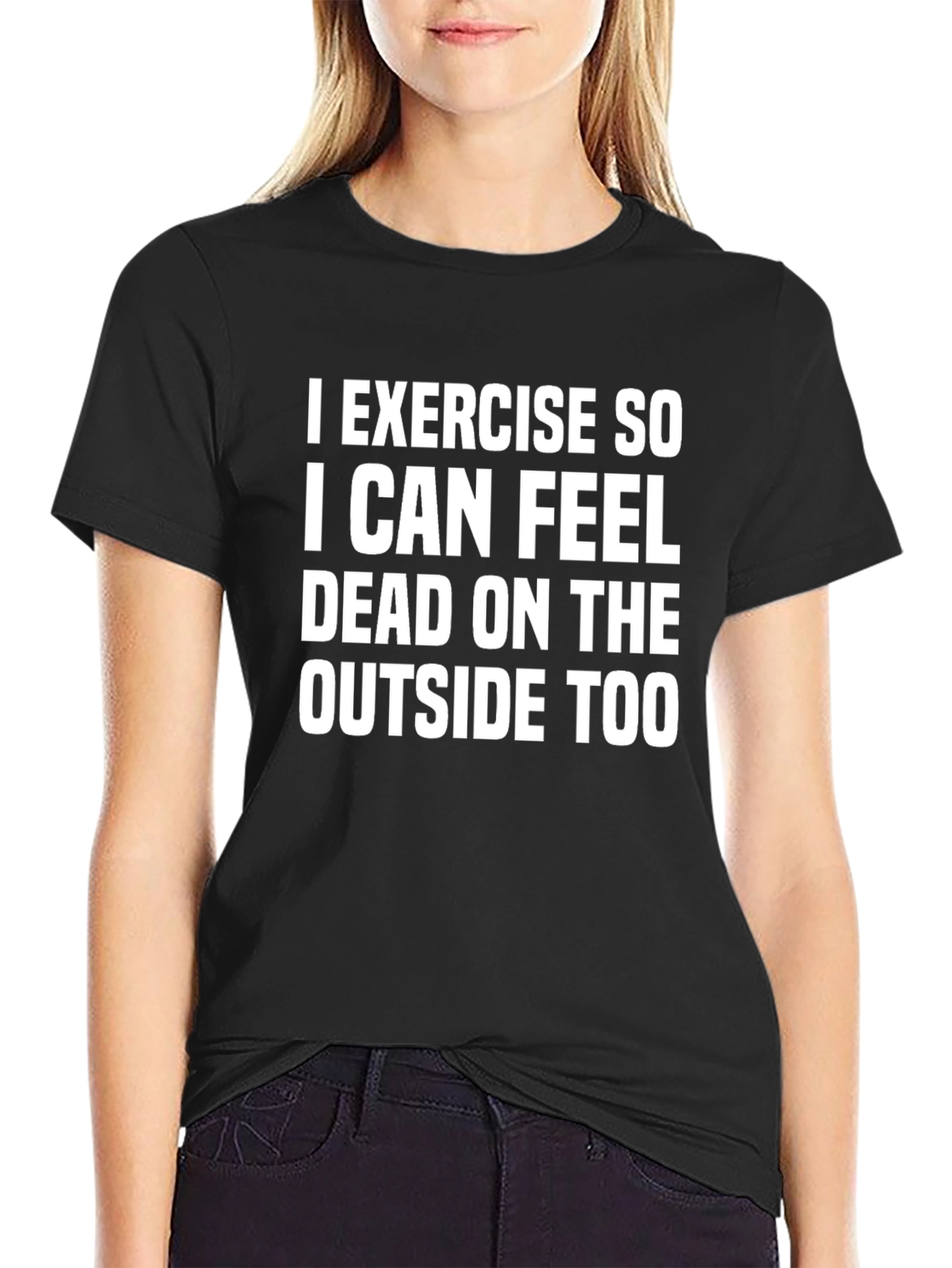 Funny Exercise T-Shirt - Dead on the Outside Tee