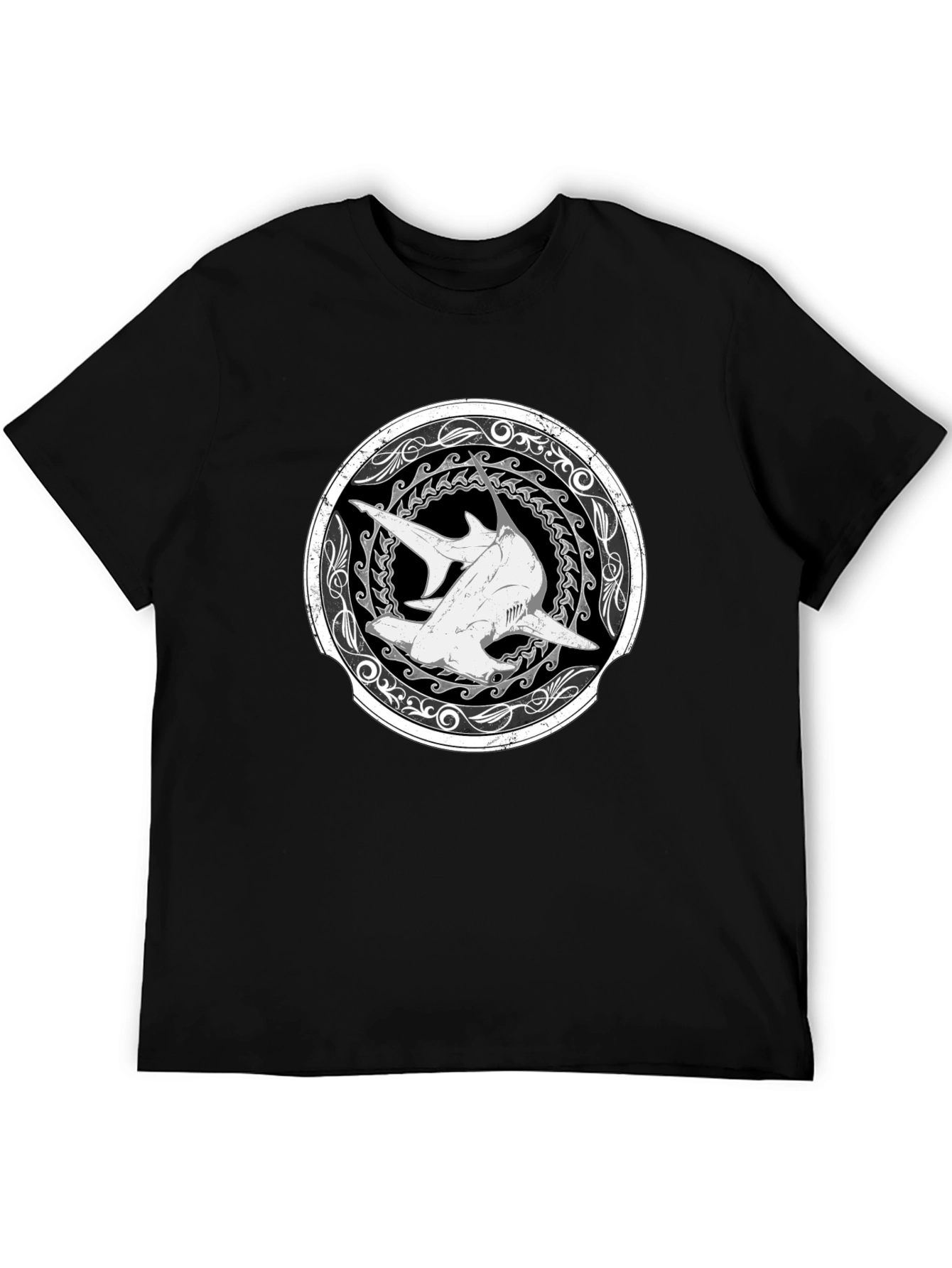 Hammerhead Shark Graphic T-Shirt - Black