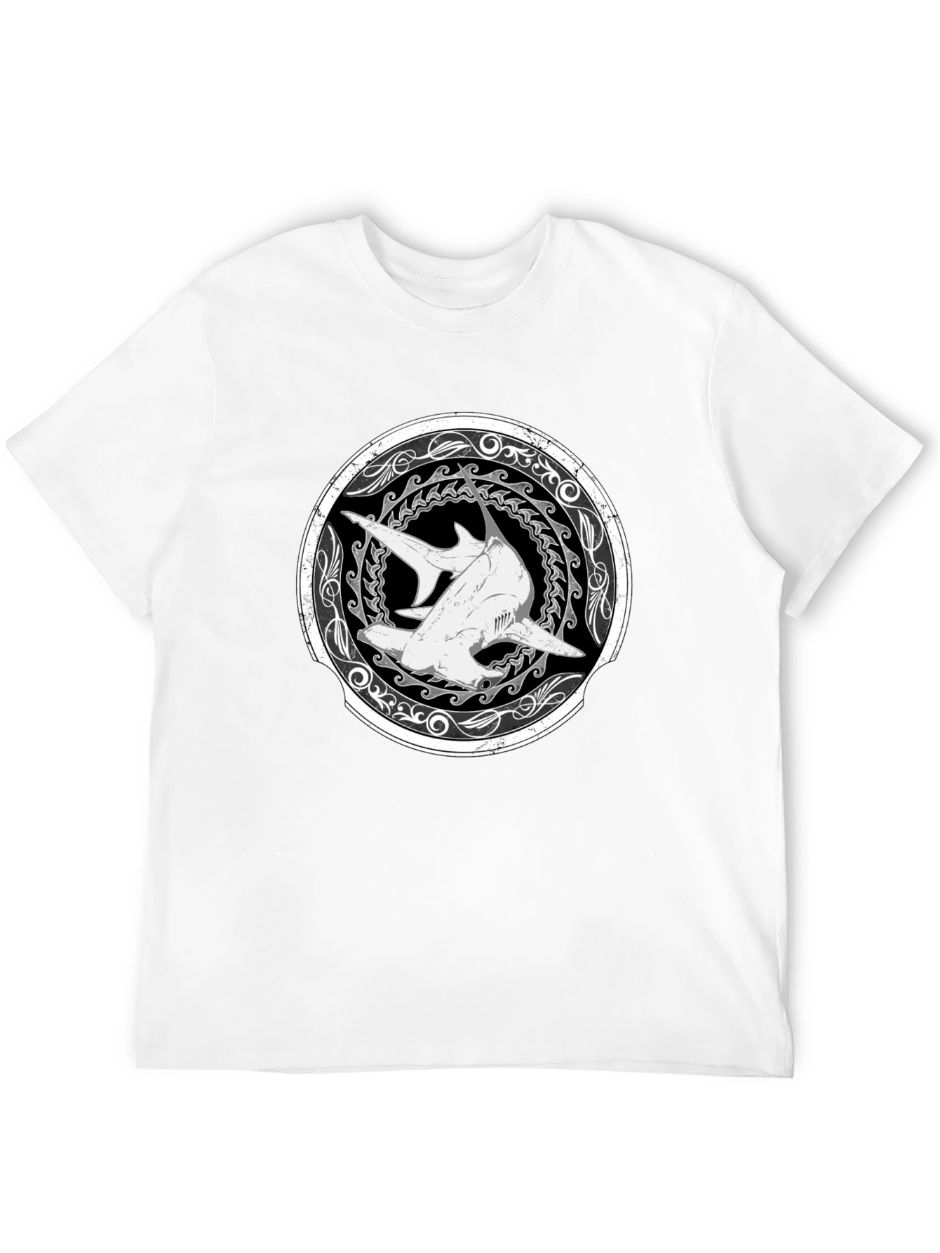 Hammerhead Shark Graphic T-Shirt - Black