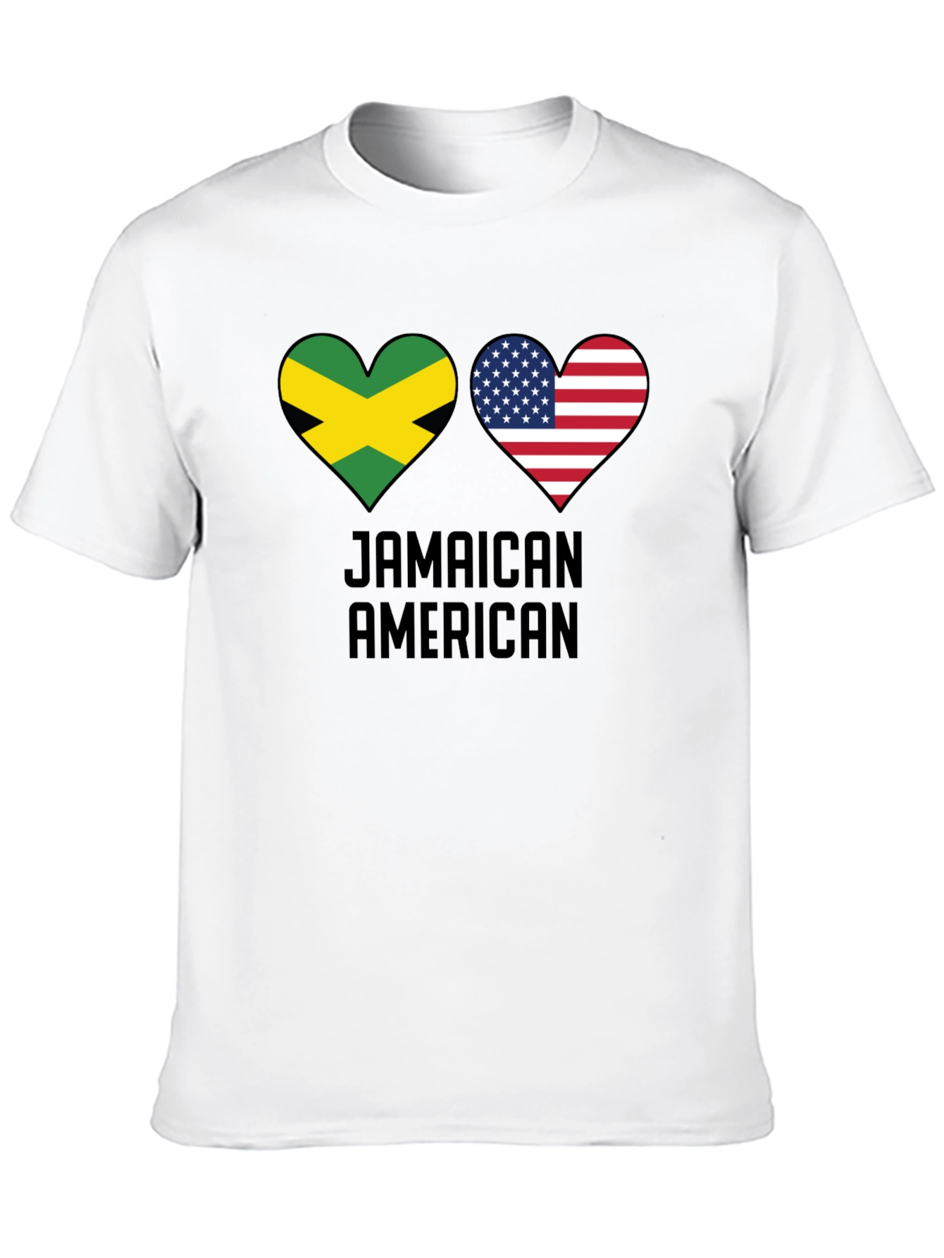 Jamaican American Flag Heart T-Shirt