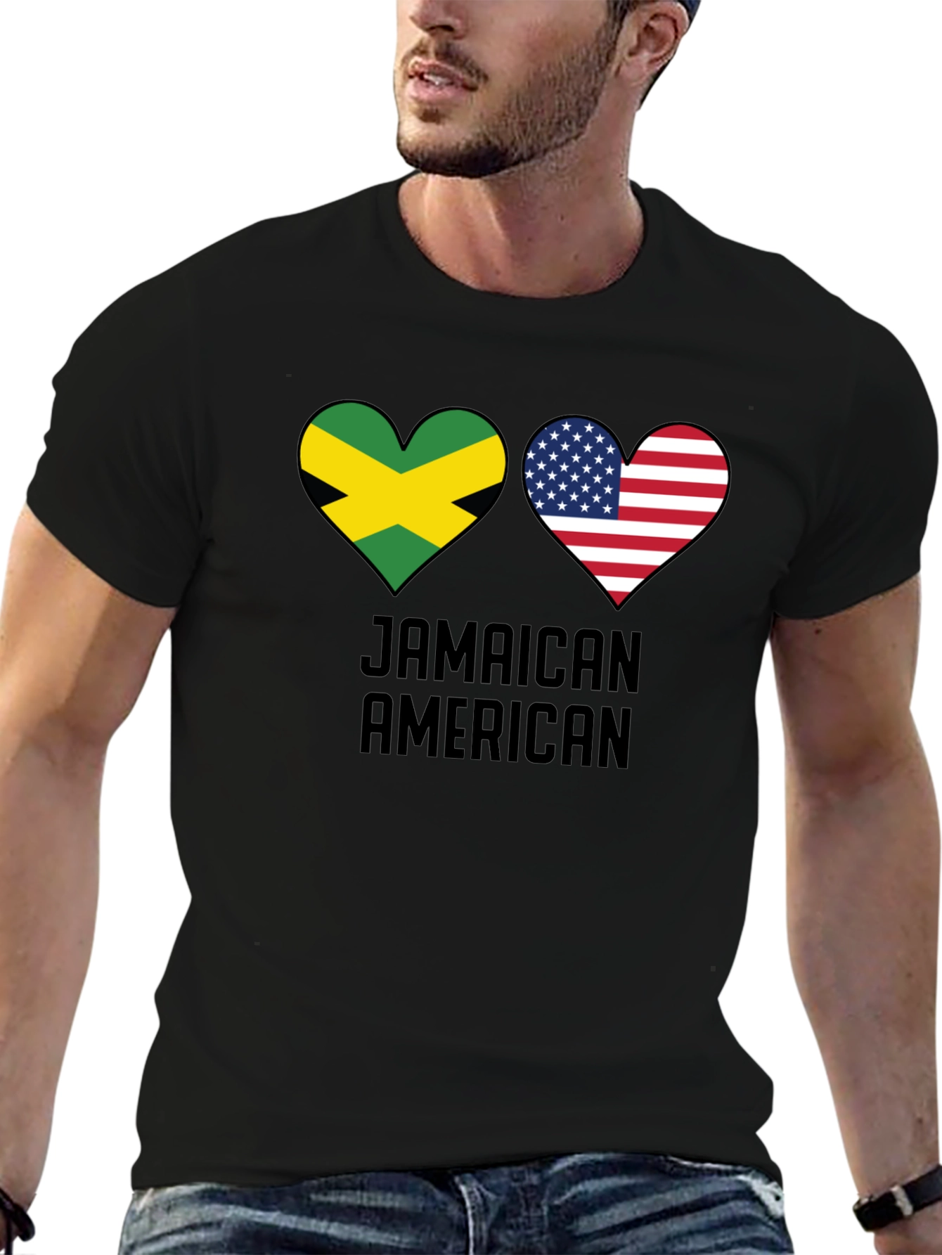 Jamaican American Flag Heart T-Shirt