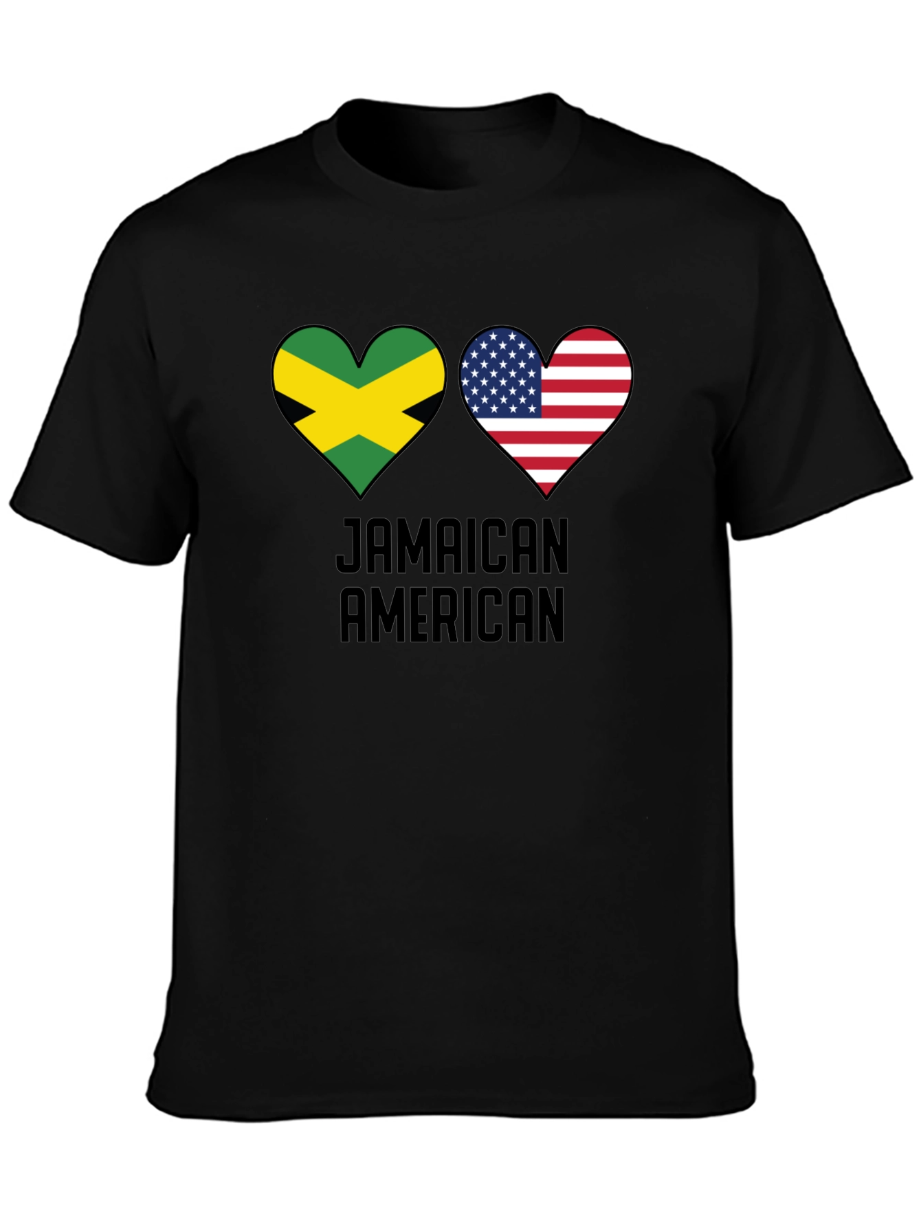 Jamaican American Flag Heart T-Shirt