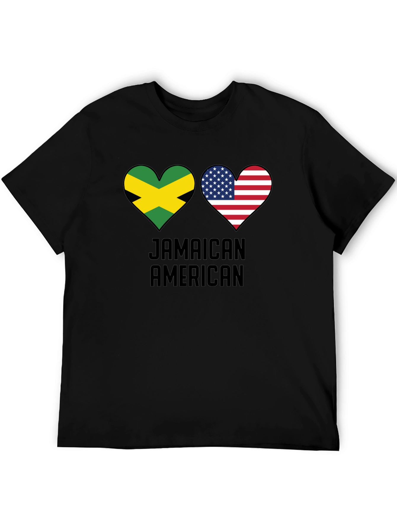 Jamaican American Flag Heart T-Shirt