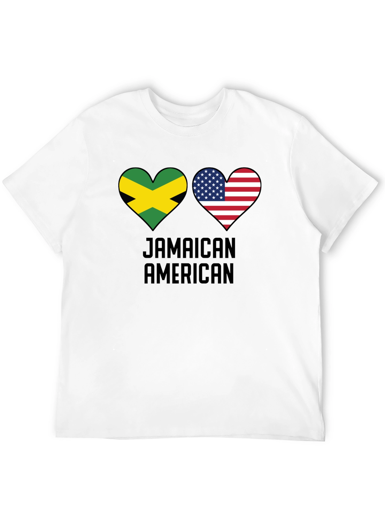 Jamaican American Flag Heart T-Shirt