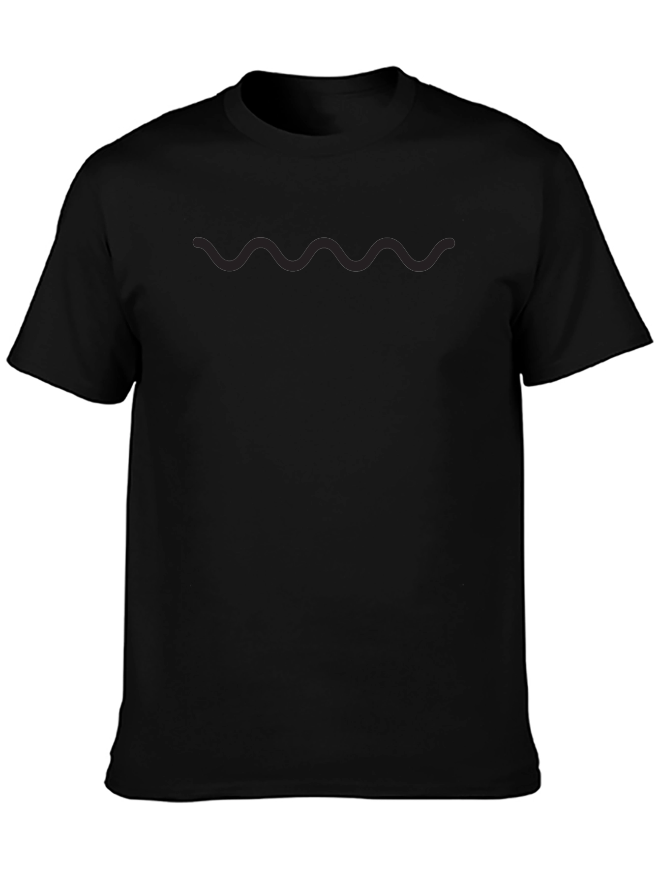 Minimalist Wave Design Black T-Shirt