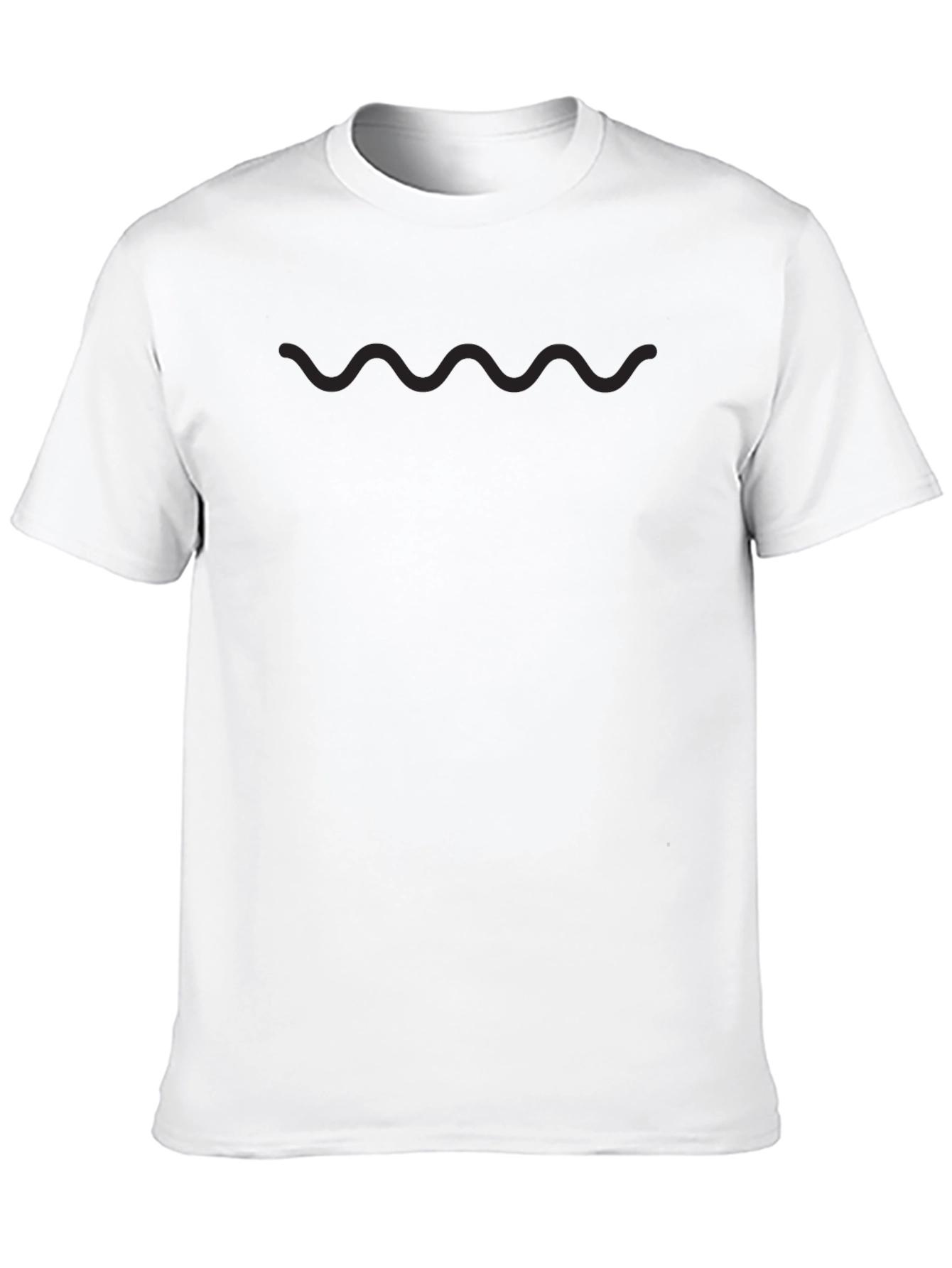 Minimalist Wave Design Black T-Shirt
