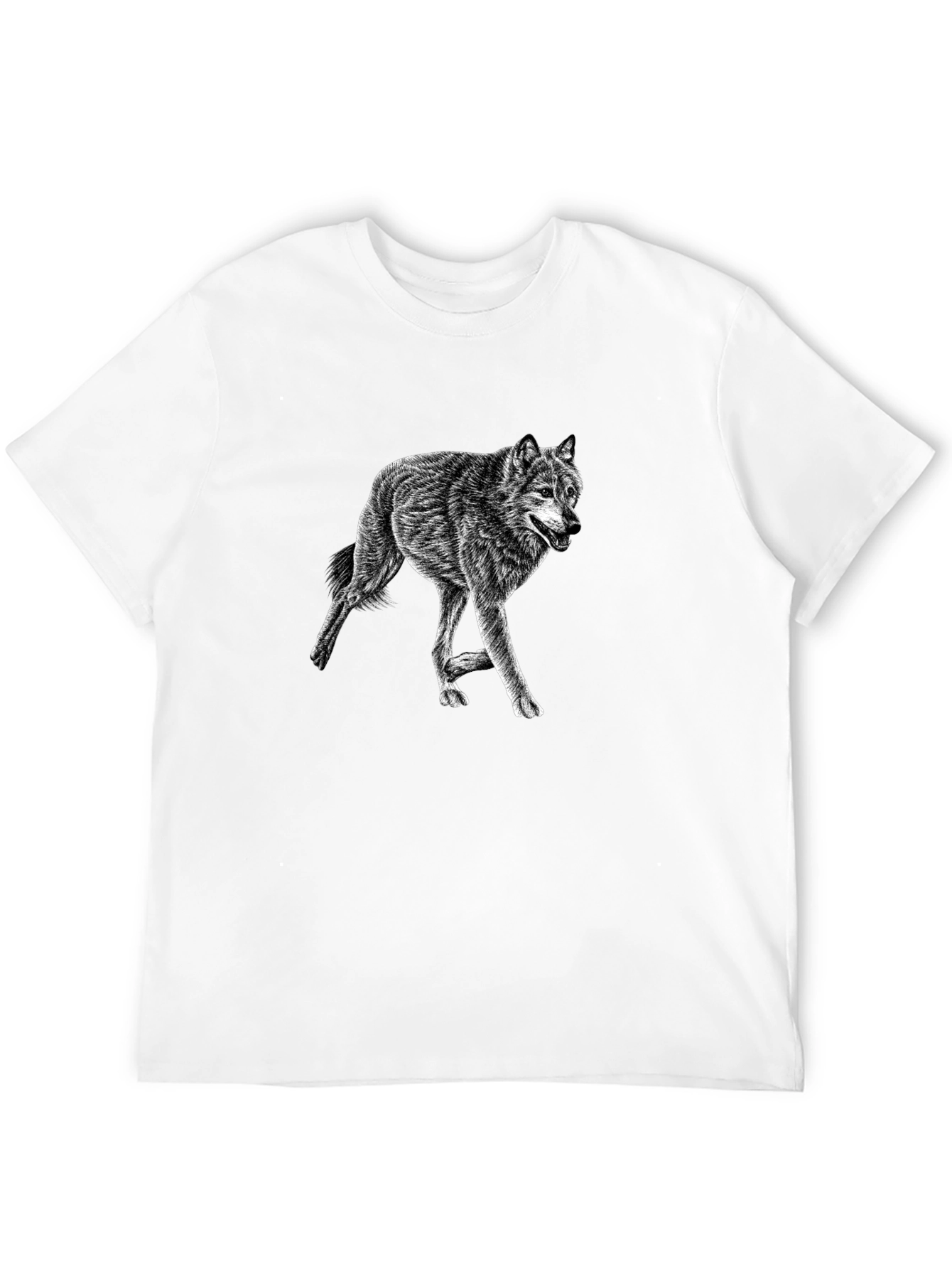 Wolf Graphic Tee - Mens Black Casual Shirt