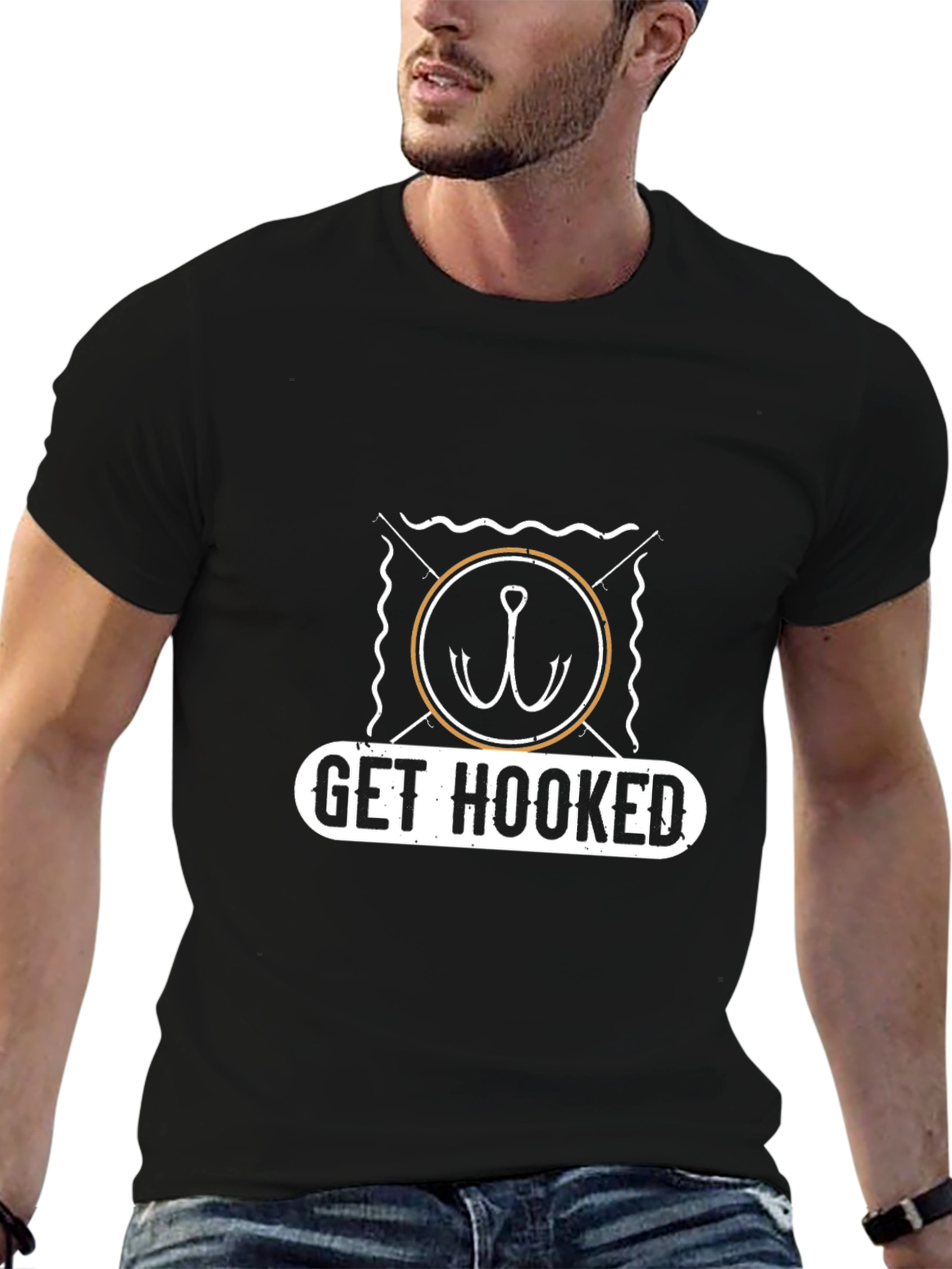 Get Hooked T-Shirt - Fishing Graphic Tee