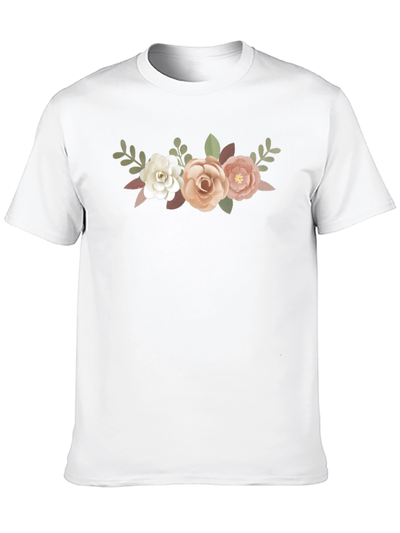 Floral Bouquet Graphic Tee - Black Cotton T-Shirt