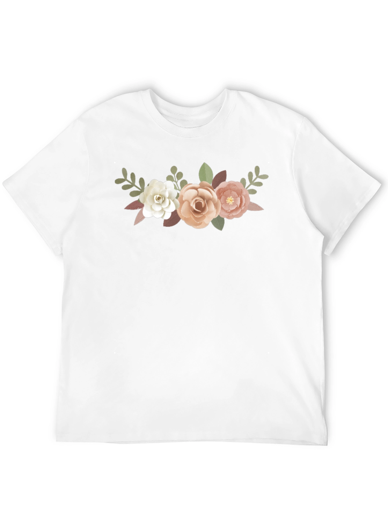 Floral Bouquet Graphic Tee - Black Cotton T-Shirt