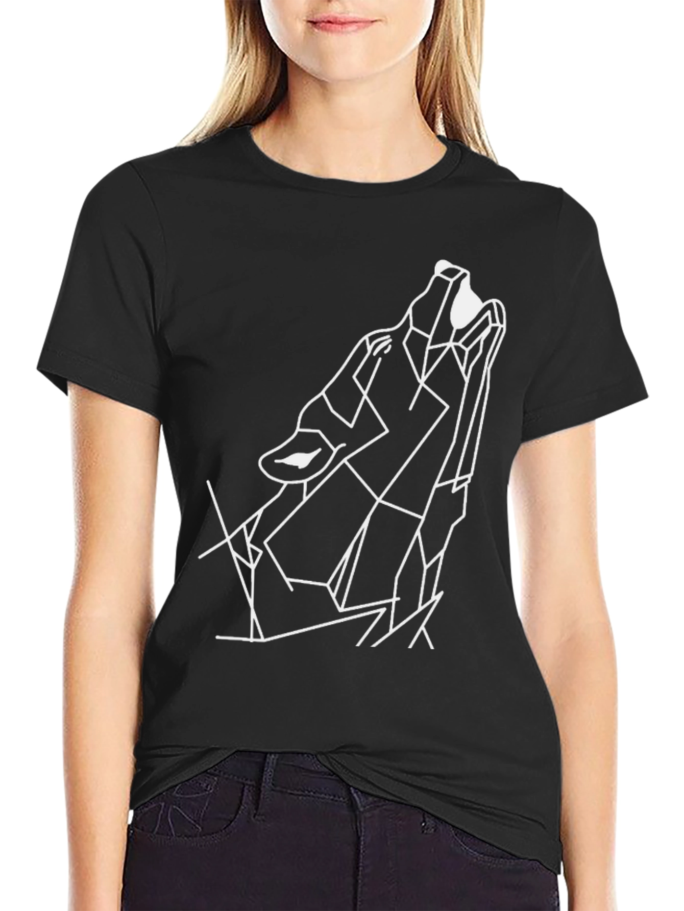 Geometric Wolf T-Shirt - Modern Style