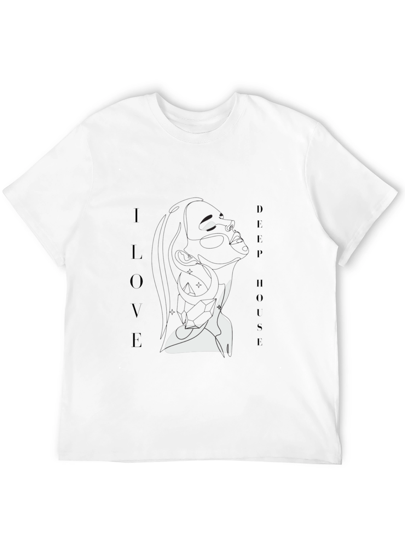 I Love Deep House Black Graphic Tee