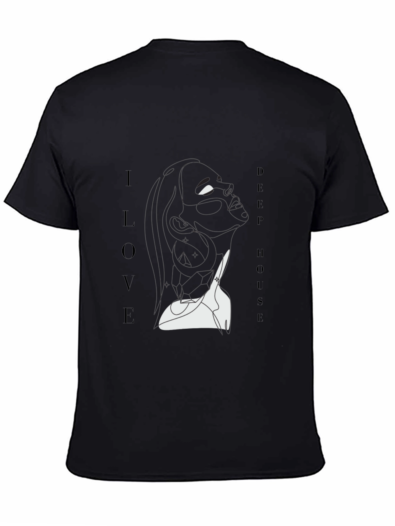 I Love Deep House Black Graphic Tee