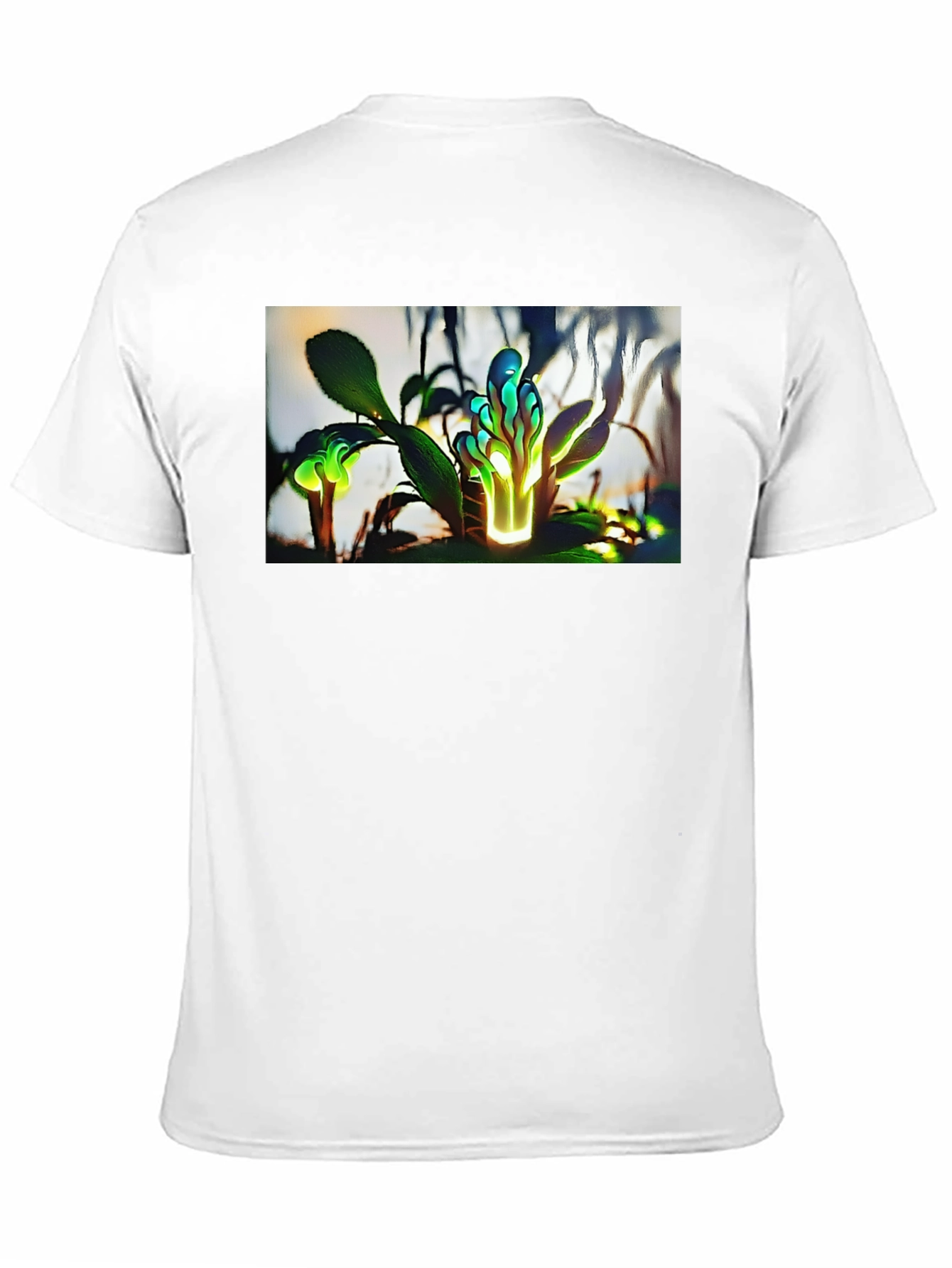 Glowing Flora Graphic Tee - Black Cotton