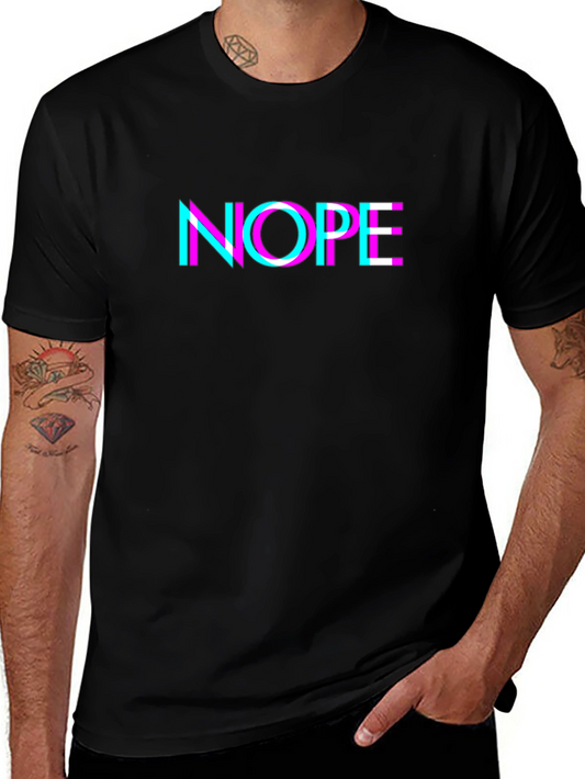 Nope Glitch Graphic Tee - Bold Statement Shirt
