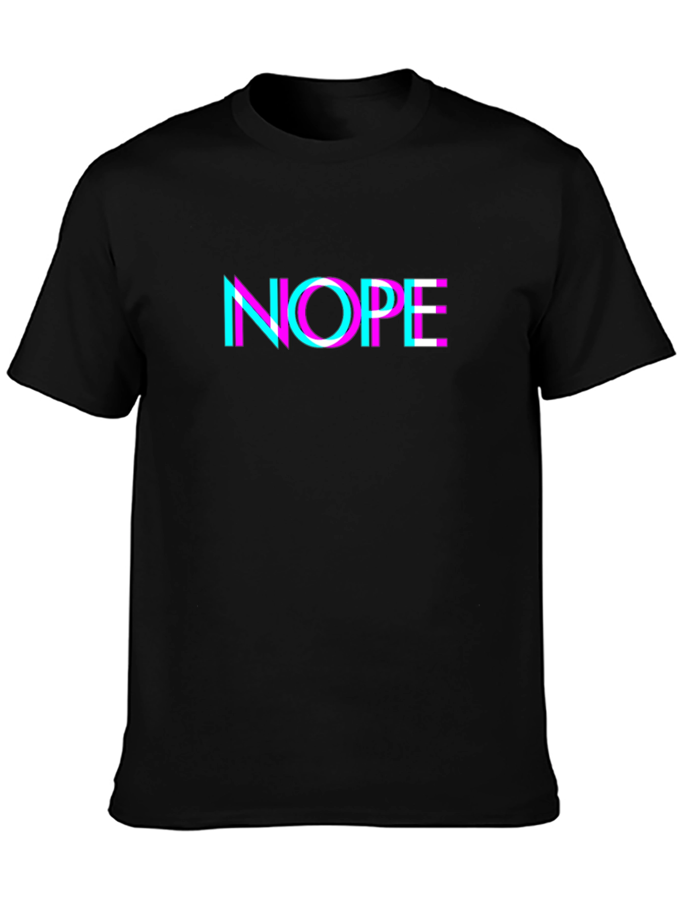 Nope Glitch Graphic Tee - Bold Statement Shirt