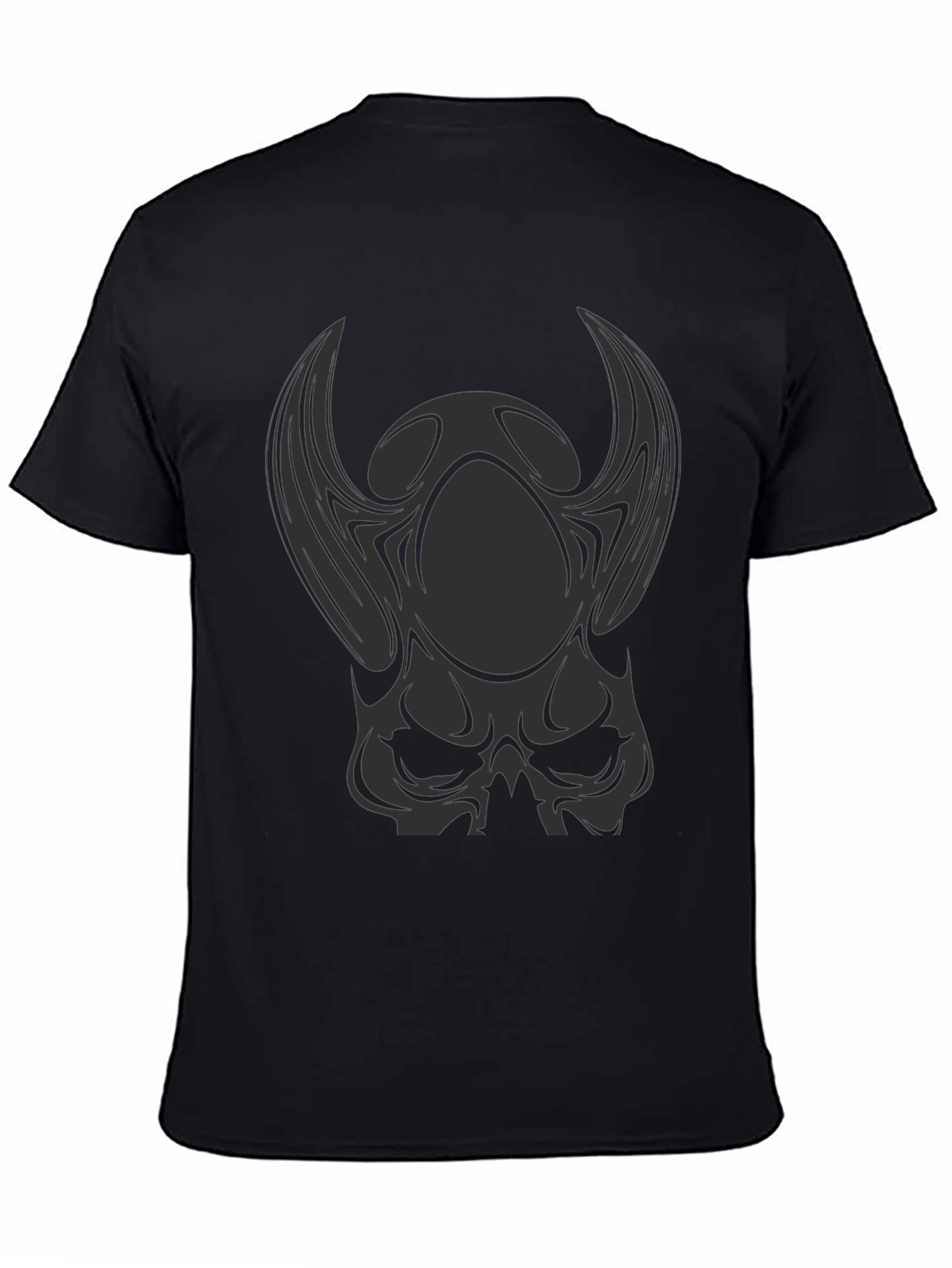 Dark Skull Graphic Print T-Shirt - Gothic Style