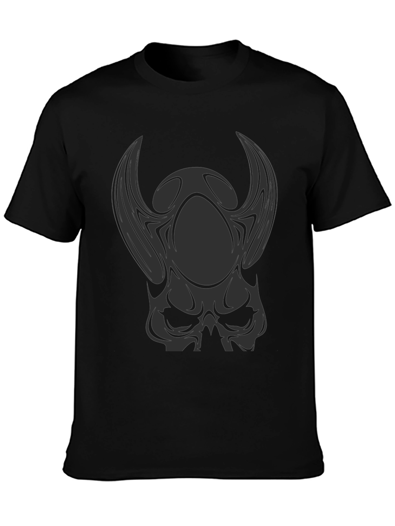 Dark Skull Graphic Print T-Shirt - Gothic Style