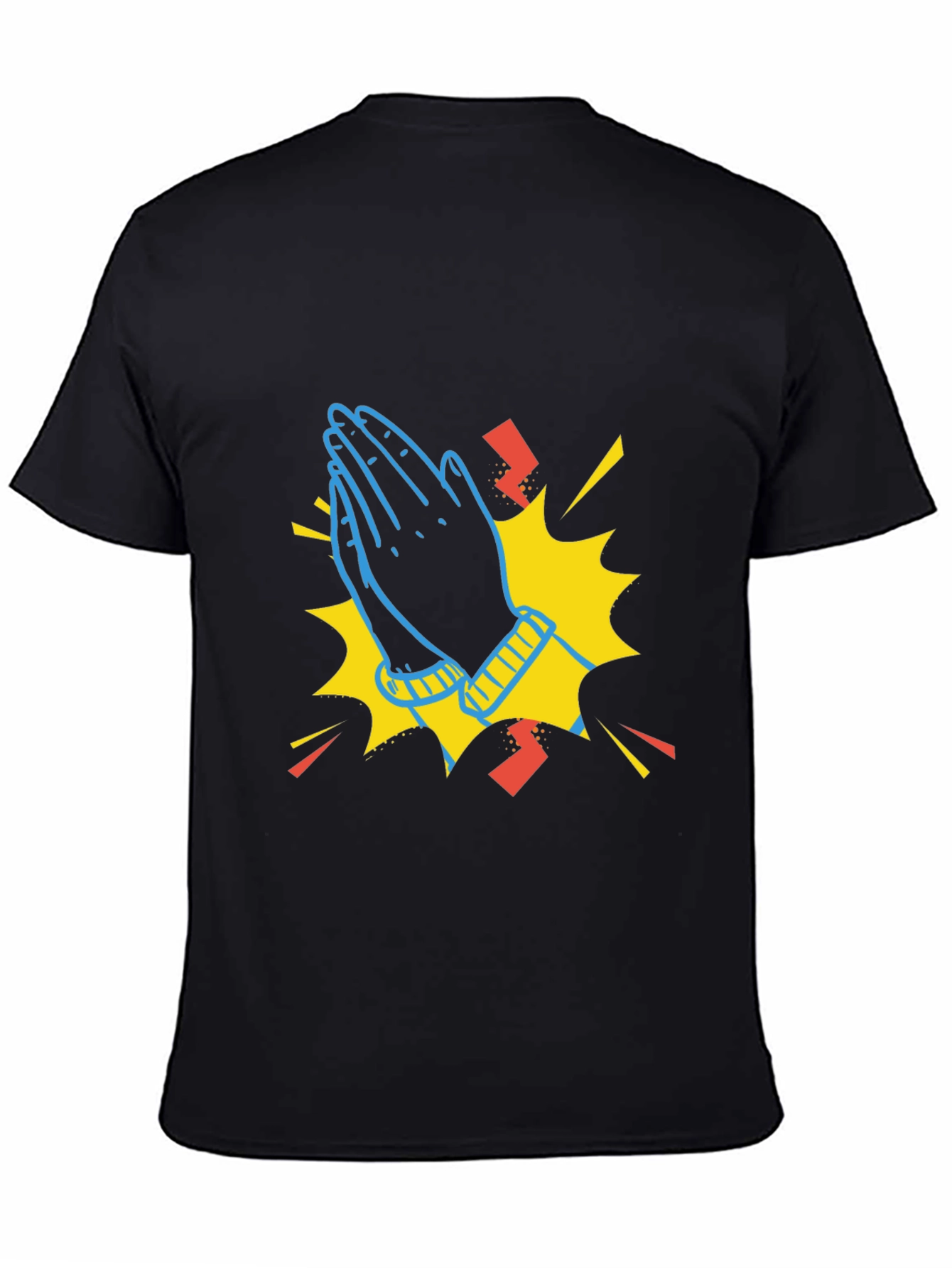 Praying Hands Graphic Black T-Shirt