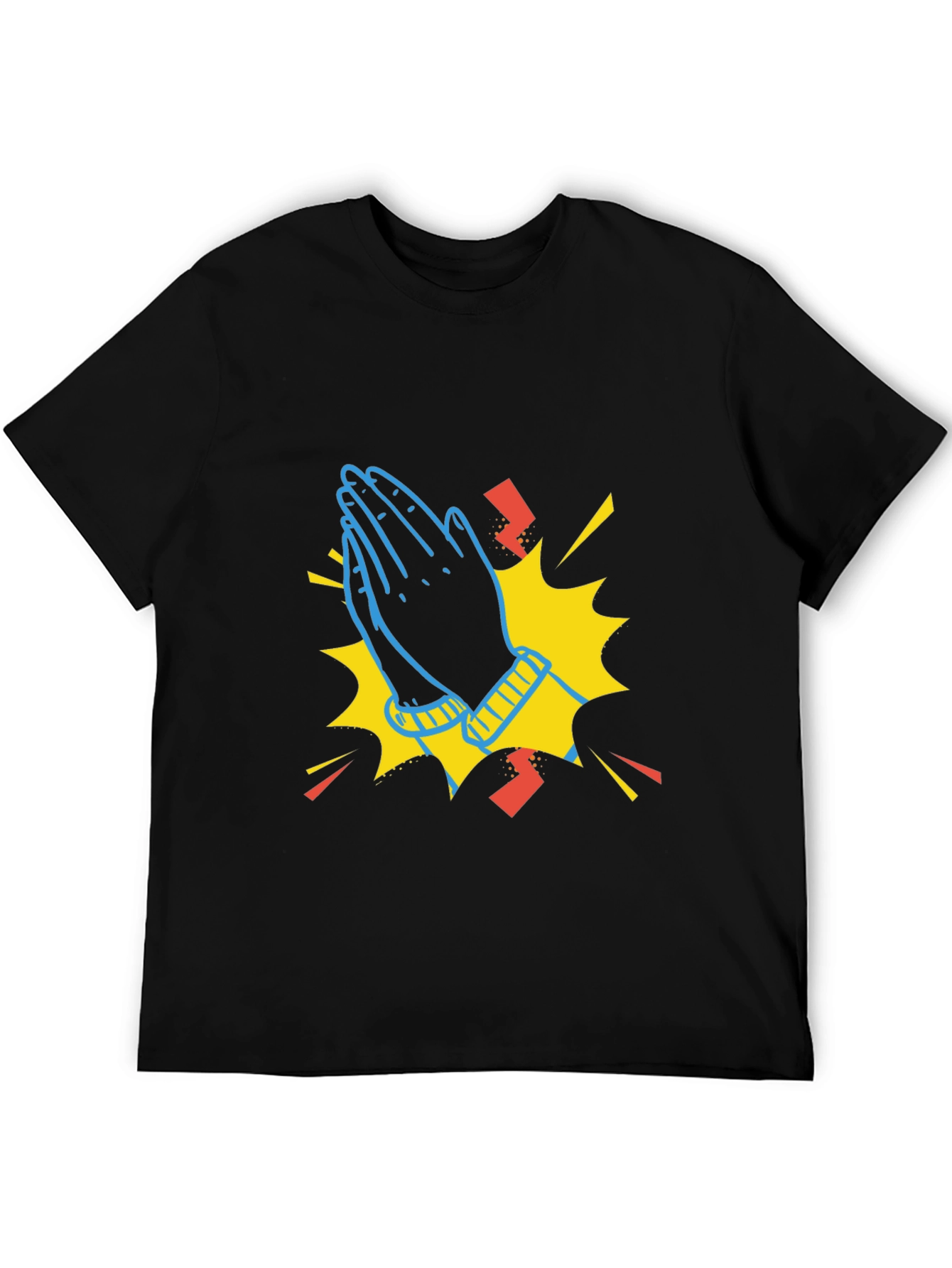 Praying Hands Graphic Black T-Shirt