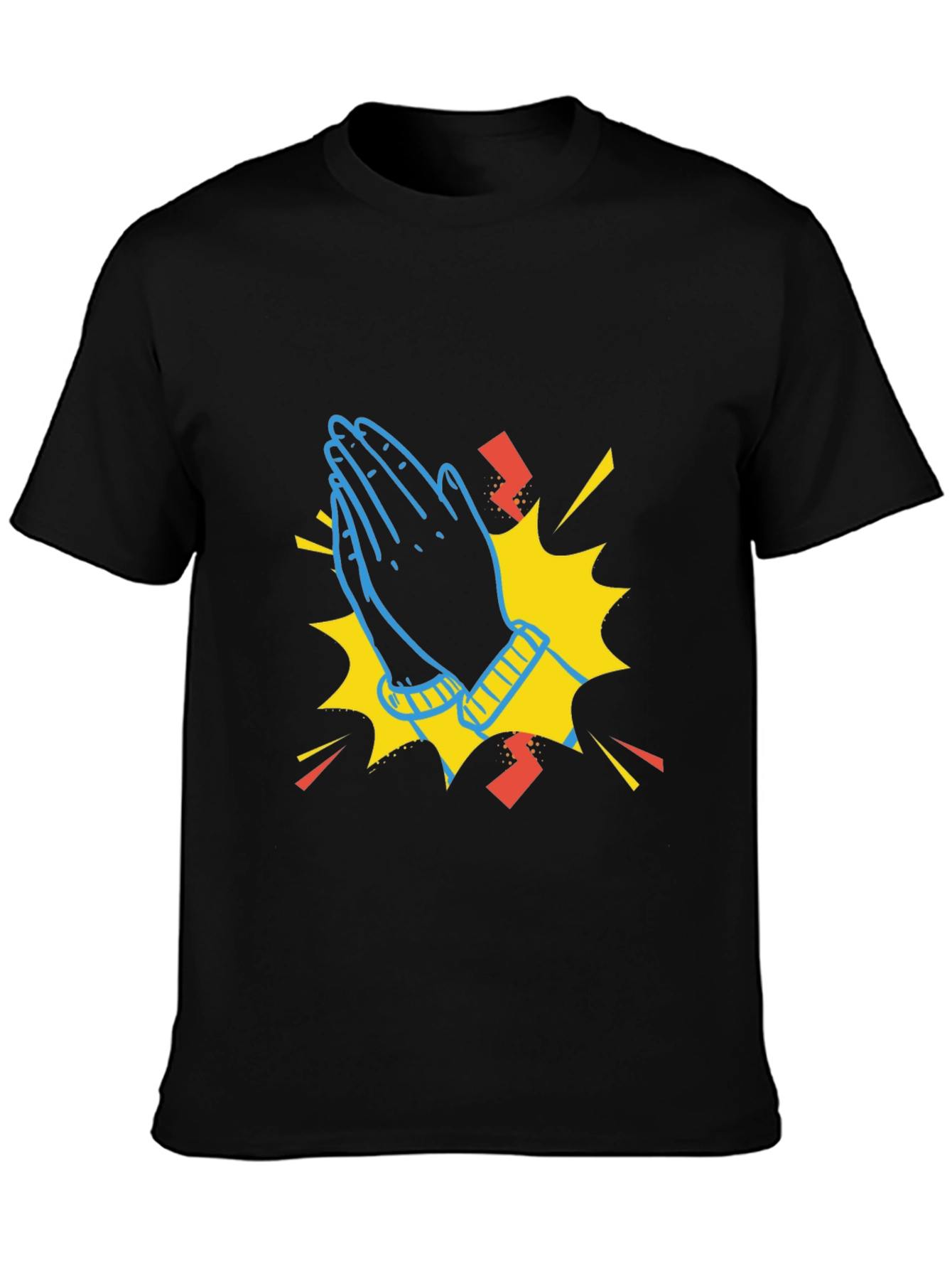 Praying Hands Graphic Black T-Shirt