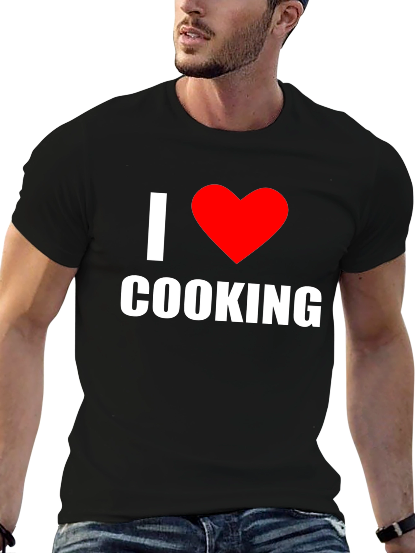 I Love Cooking T-Shirt - Black Heart Graphic