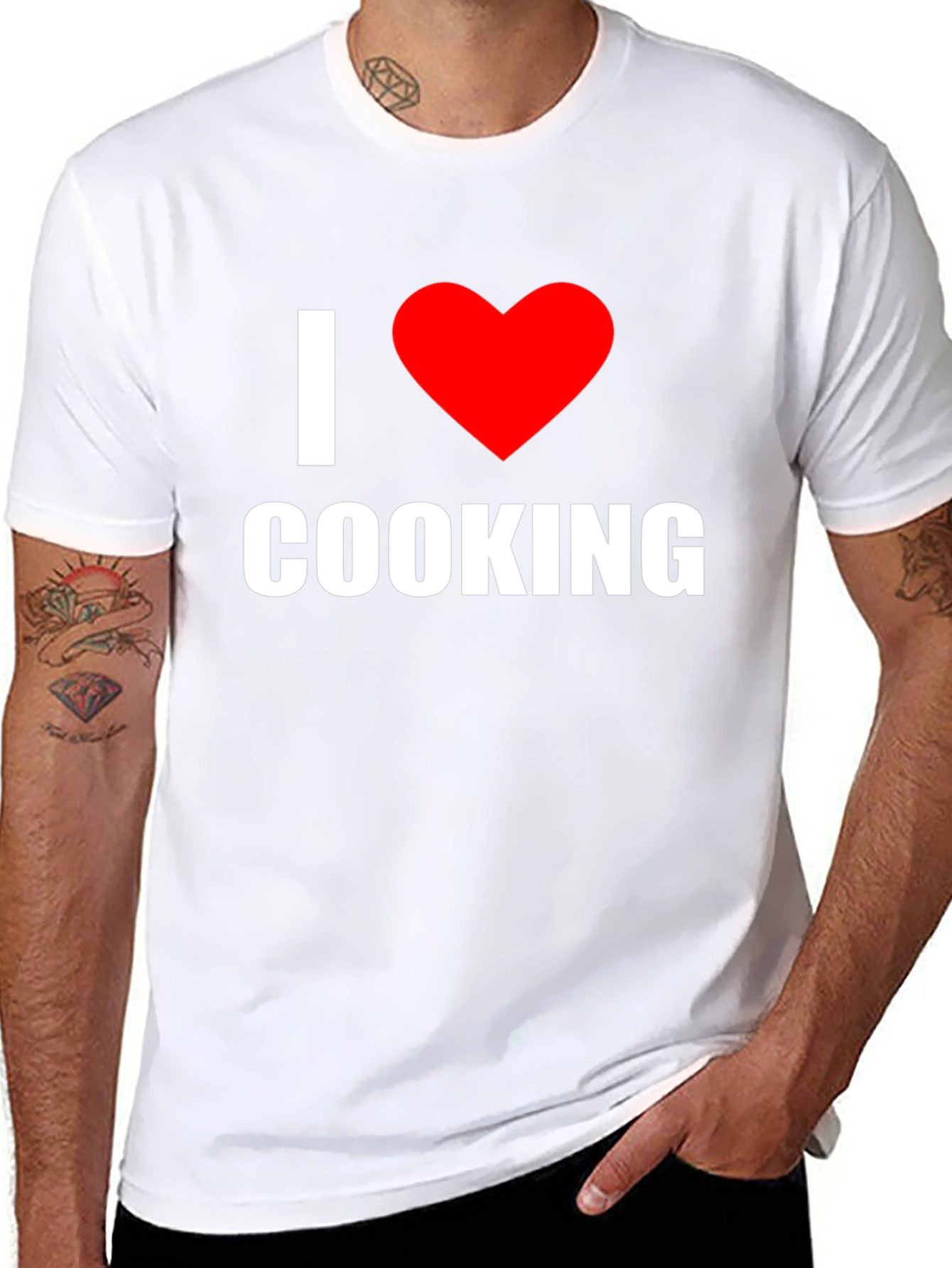 I Love Cooking T-Shirt - Black Heart Graphic