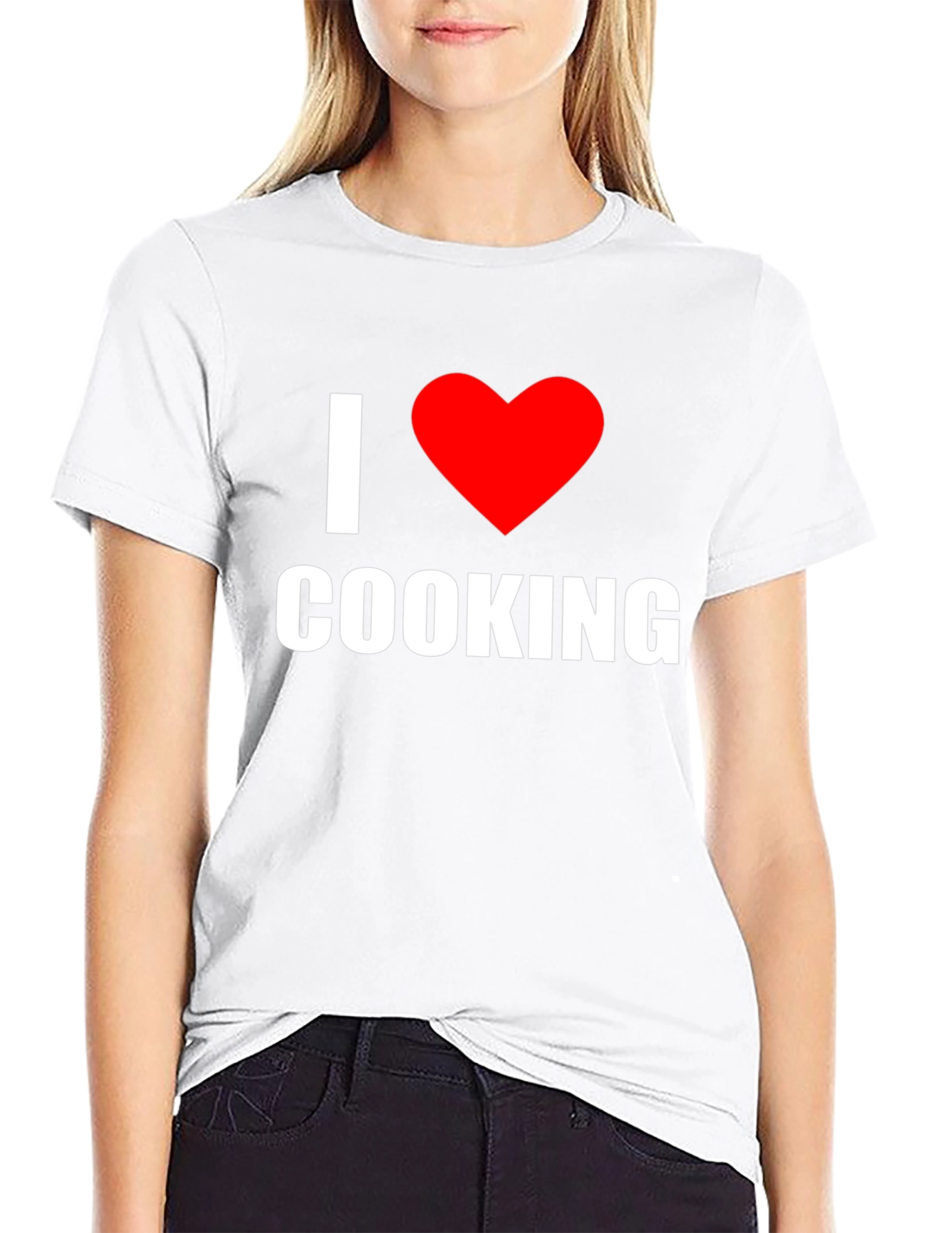 I Love Cooking T-Shirt - Black Heart Graphic