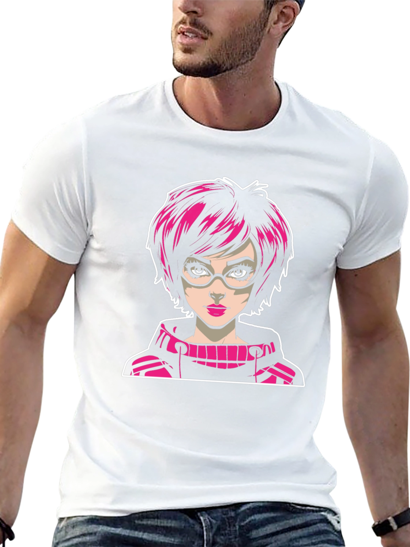 Funky Girl Cartoon Black T-Shirt