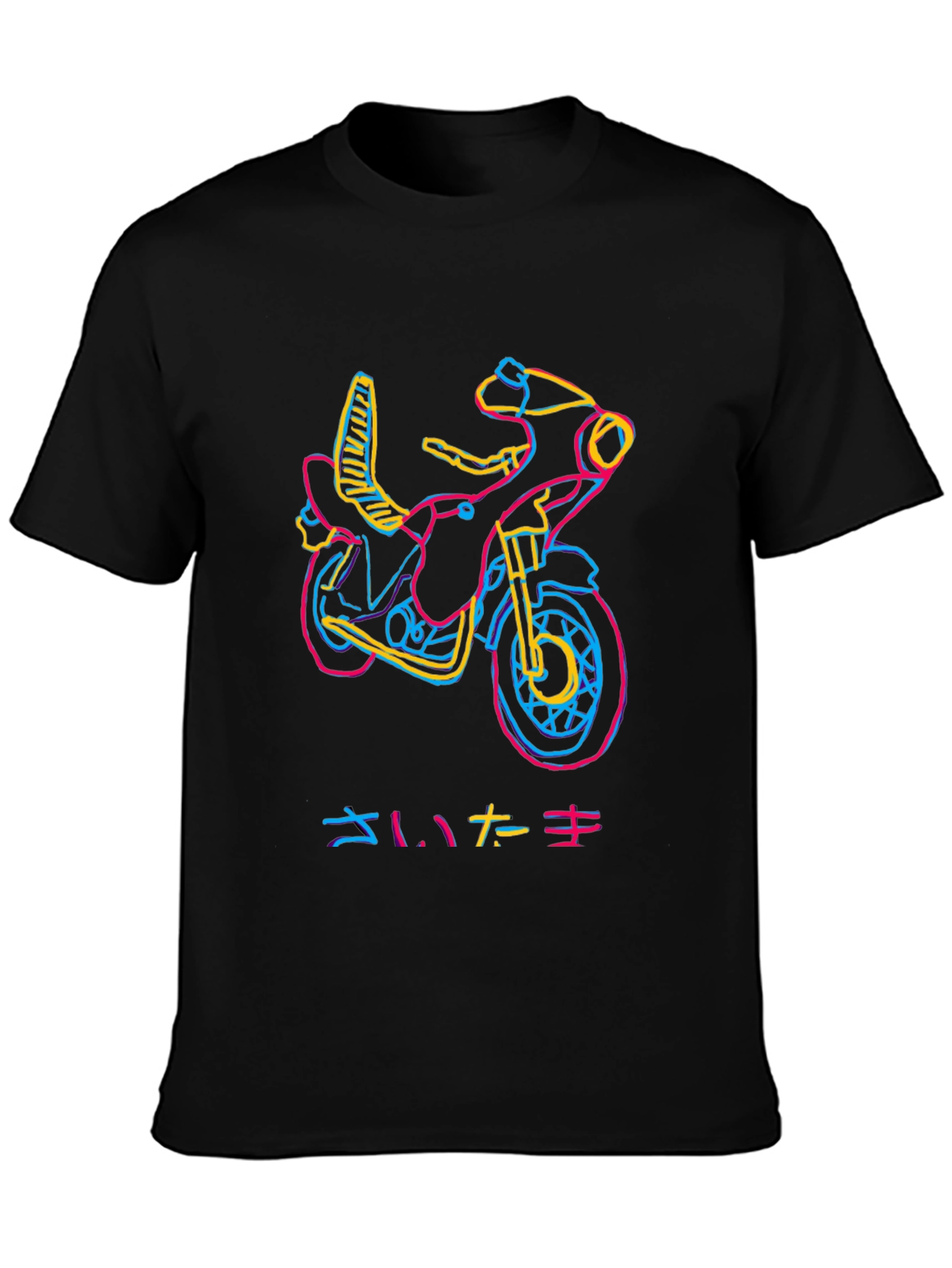 Neon Motorcycle Graphic T-Shirt